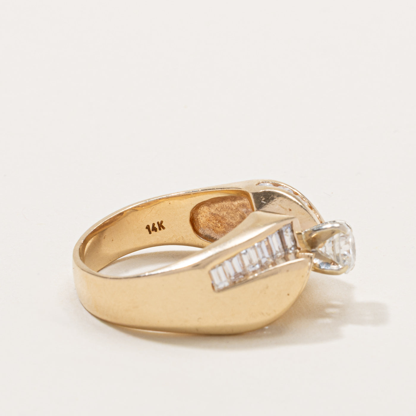14k High Set Diamond Geometric Ring | 0.42ct SI2 G/H, 0.55ctw | SZ 7.5