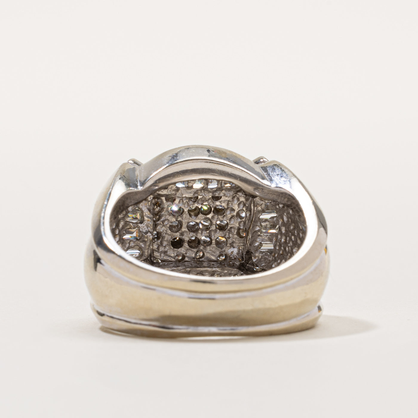 14k Diamond Grid Chunky Ring | 1.30ctw | SZ 9.25