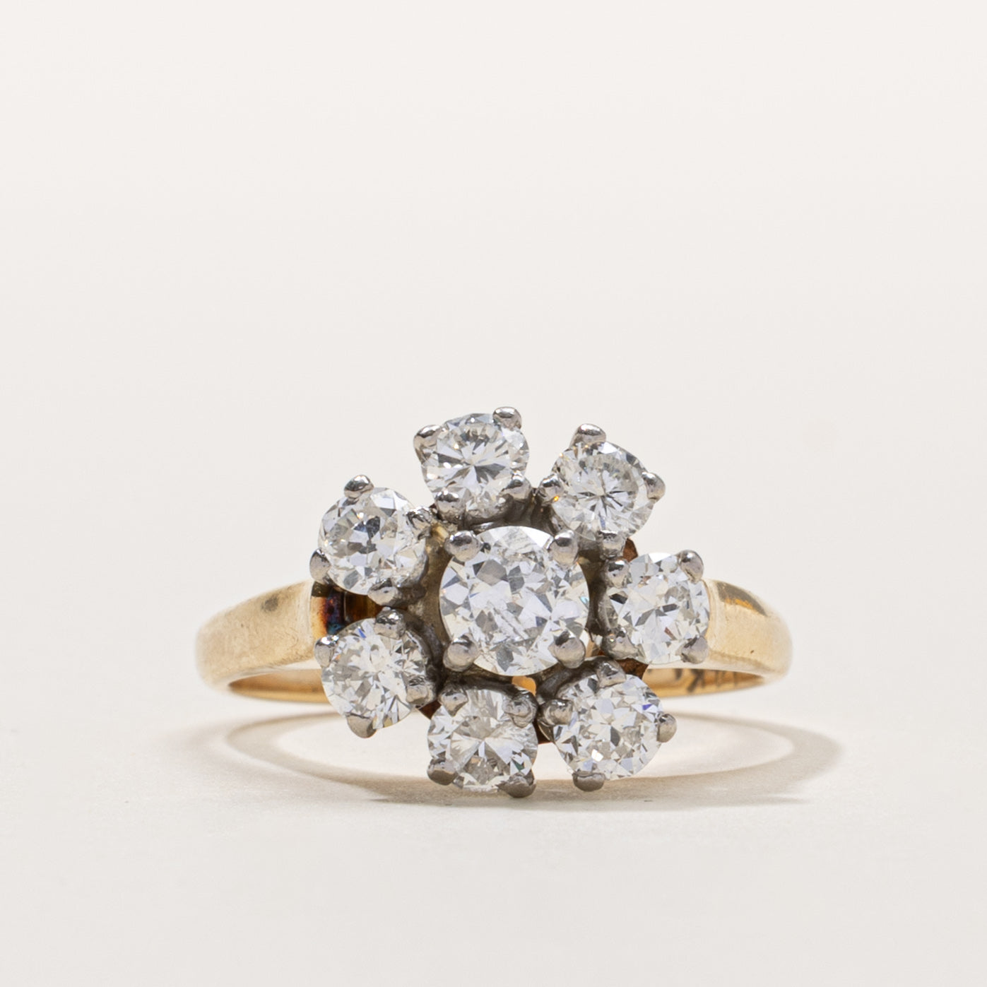 14k Transitional Cut Diamond Cluster Ring | 1.41ctw | SZ 6
