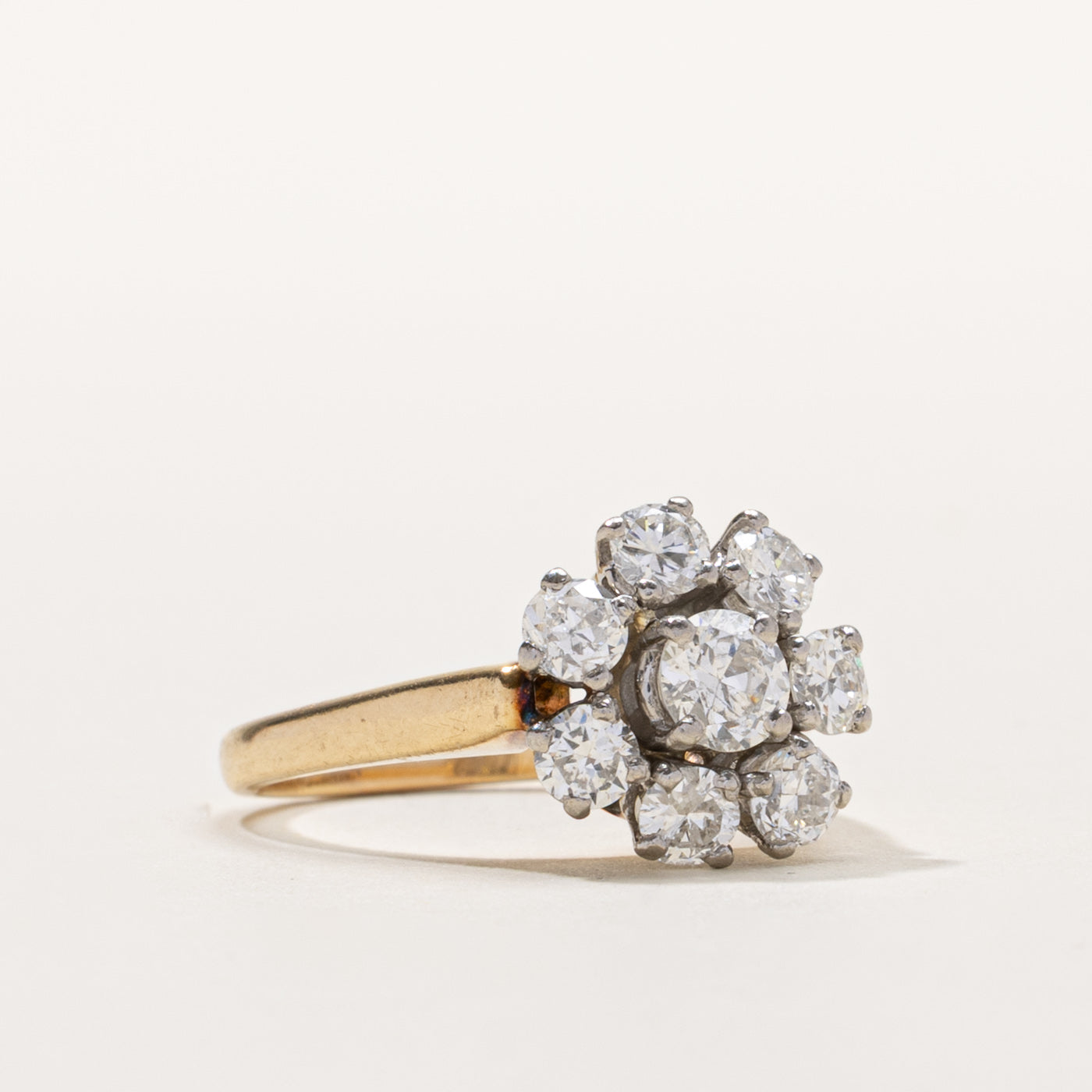 14k Transitional Cut Diamond Cluster Ring | 1.41ctw | SZ 6