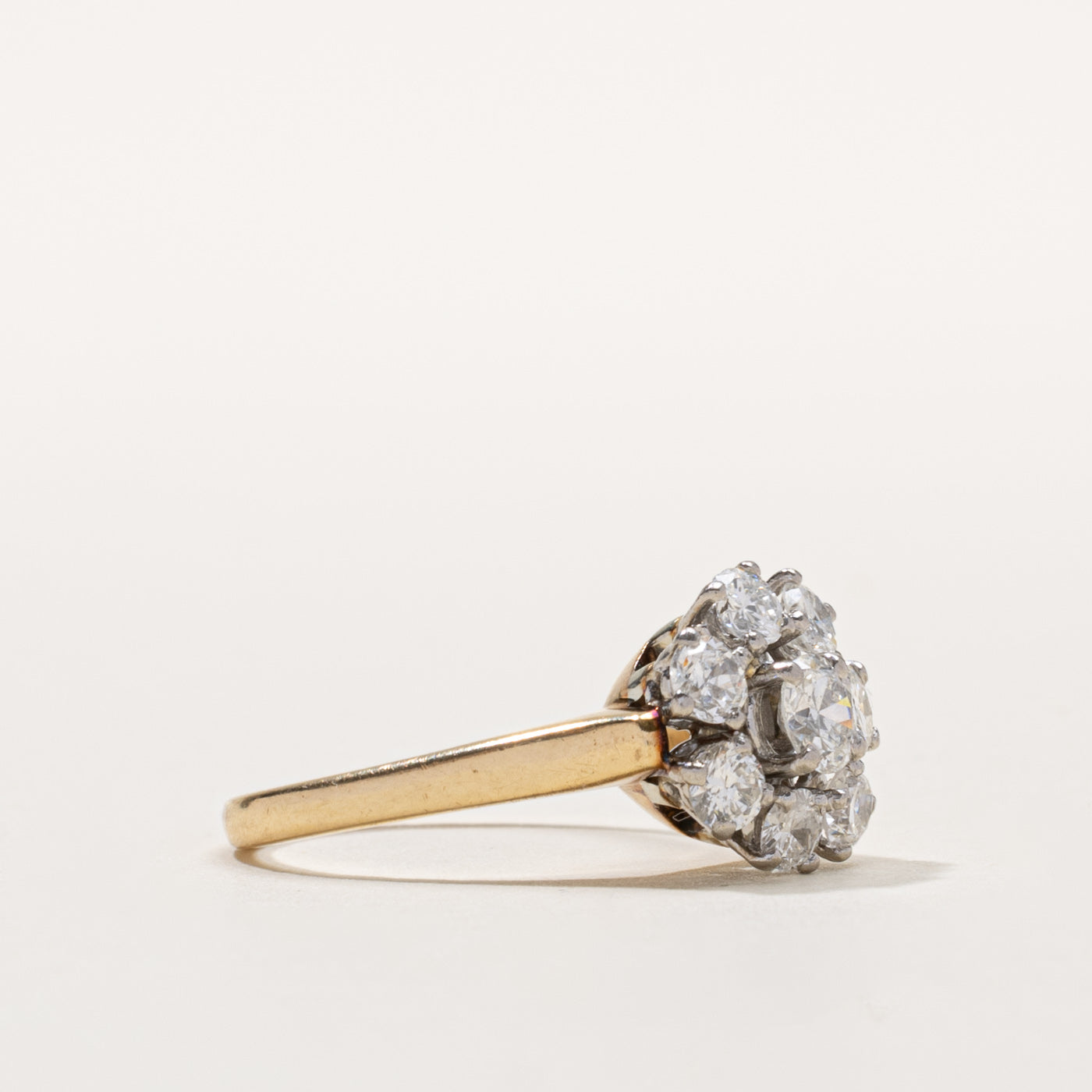 14k Transitional Cut Diamond Cluster Ring | 1.41ctw | SZ 6