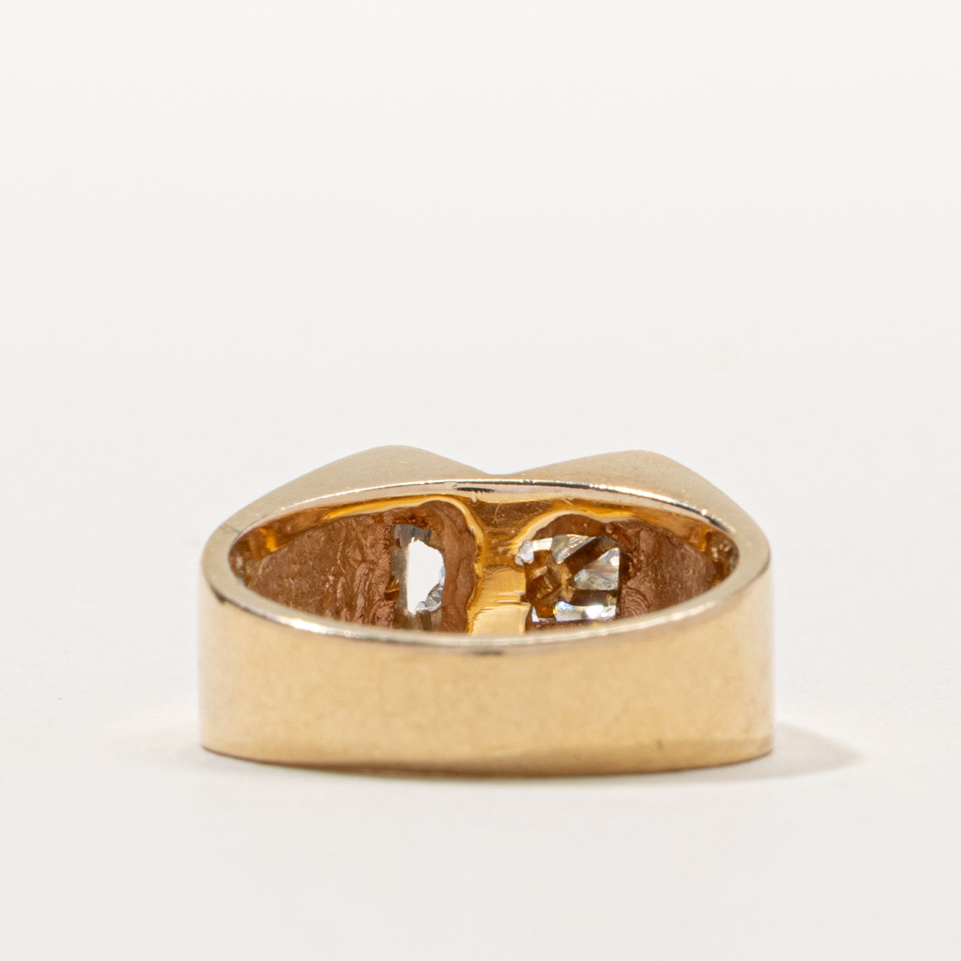 14k Three Stone Diamond Chunky Ring | 0.34ctw | SZ 4.5
