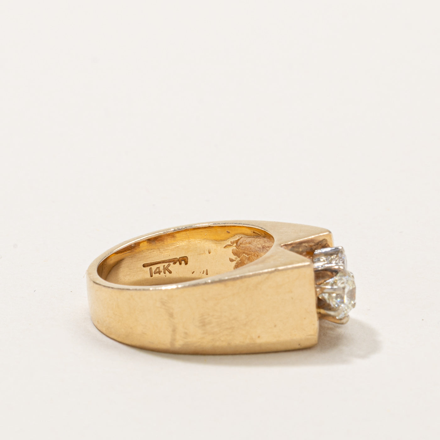 14k Three Stone Diamond Chunky Ring | 0.34ctw | SZ 4.5