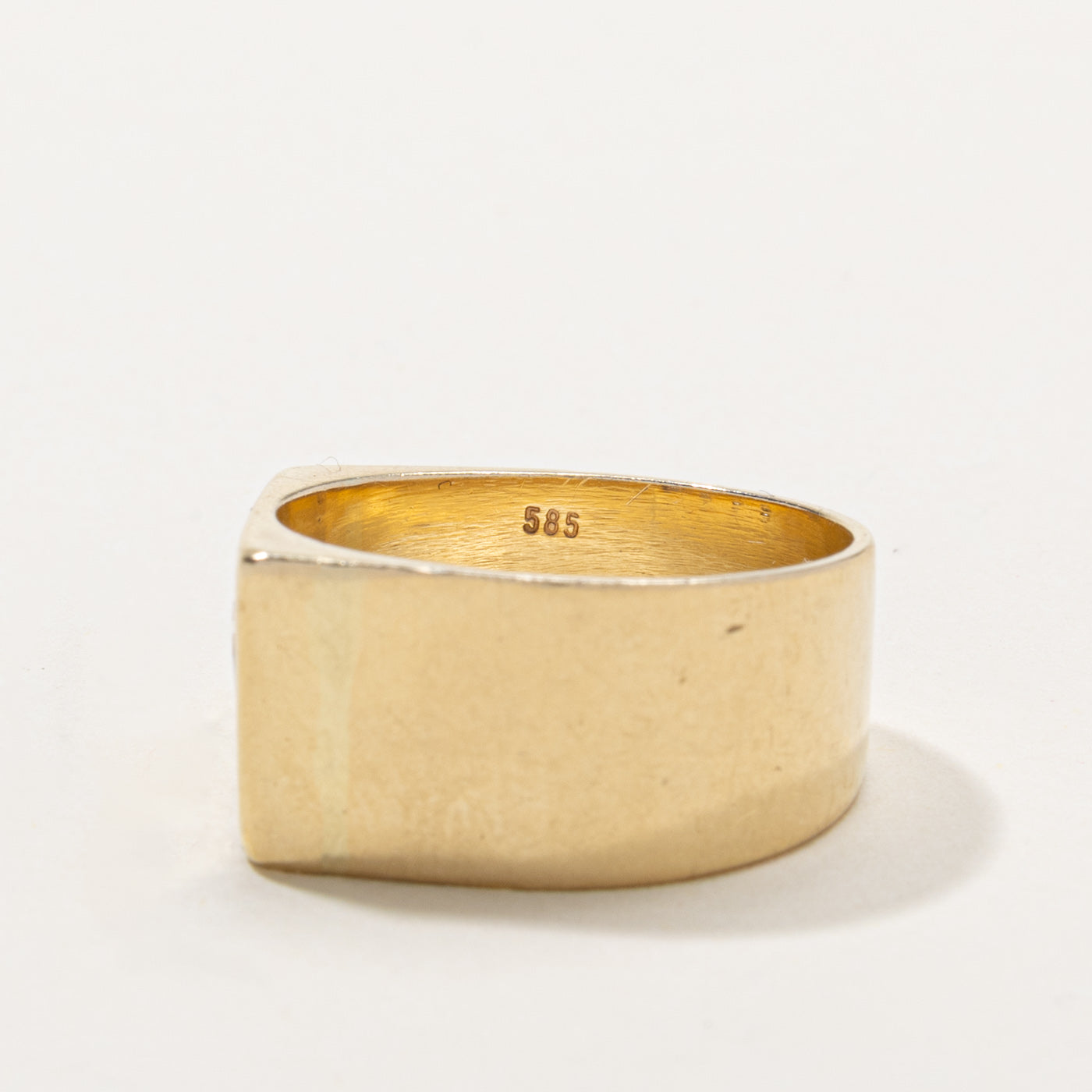 14k Flush Set Multi Cut Diamond Angled Band | 0.35ctw | SZ 9.75