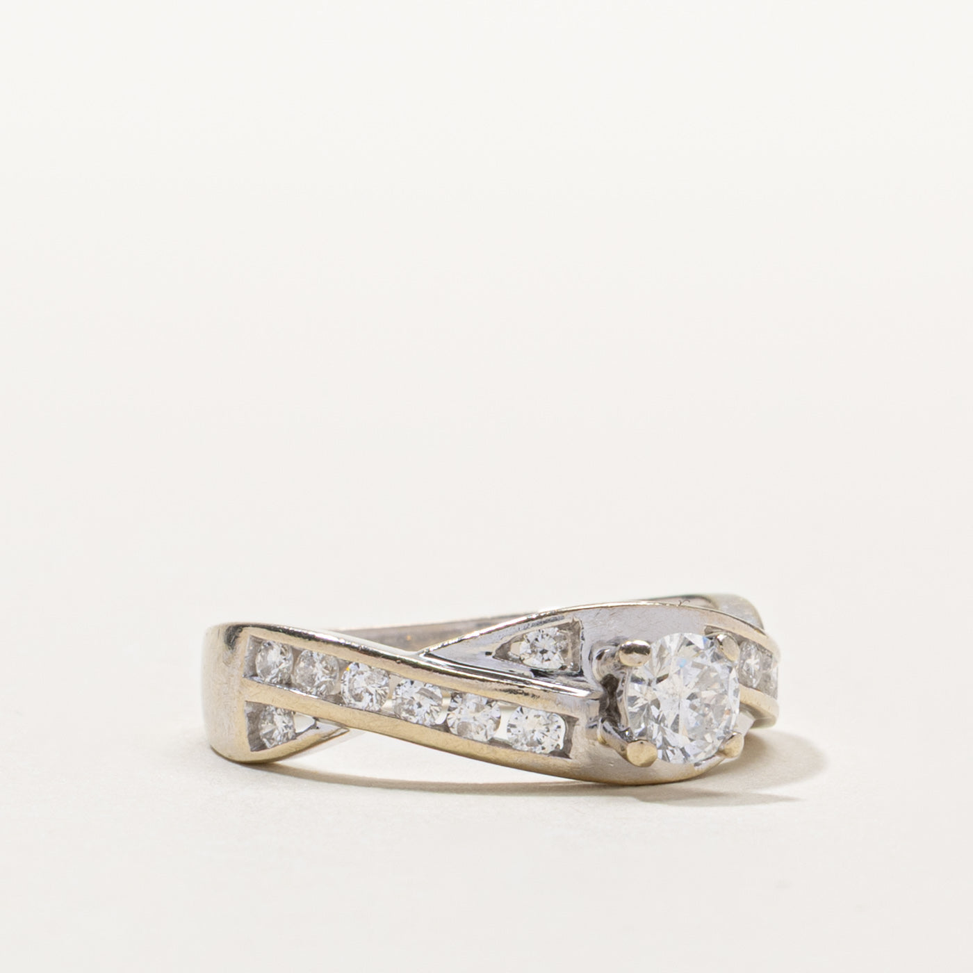 14k Diamond Accented Crossover Ring | 0.33ct I1 G/H, 0.40ctw | SZ 6.75