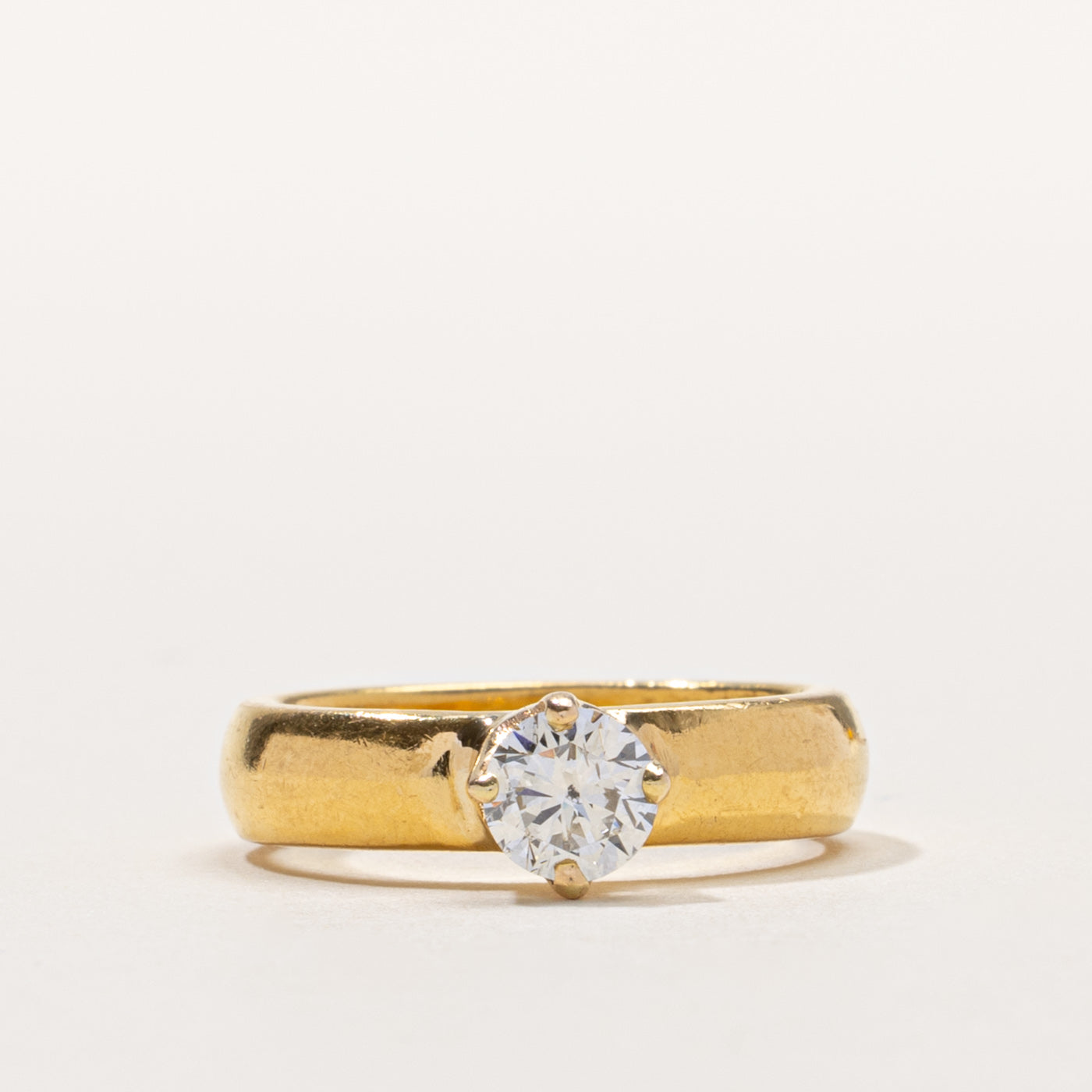 22k Solitaire Diamond Chunky Band Ring | 0.47ct I1 G/H | SZ 4.5