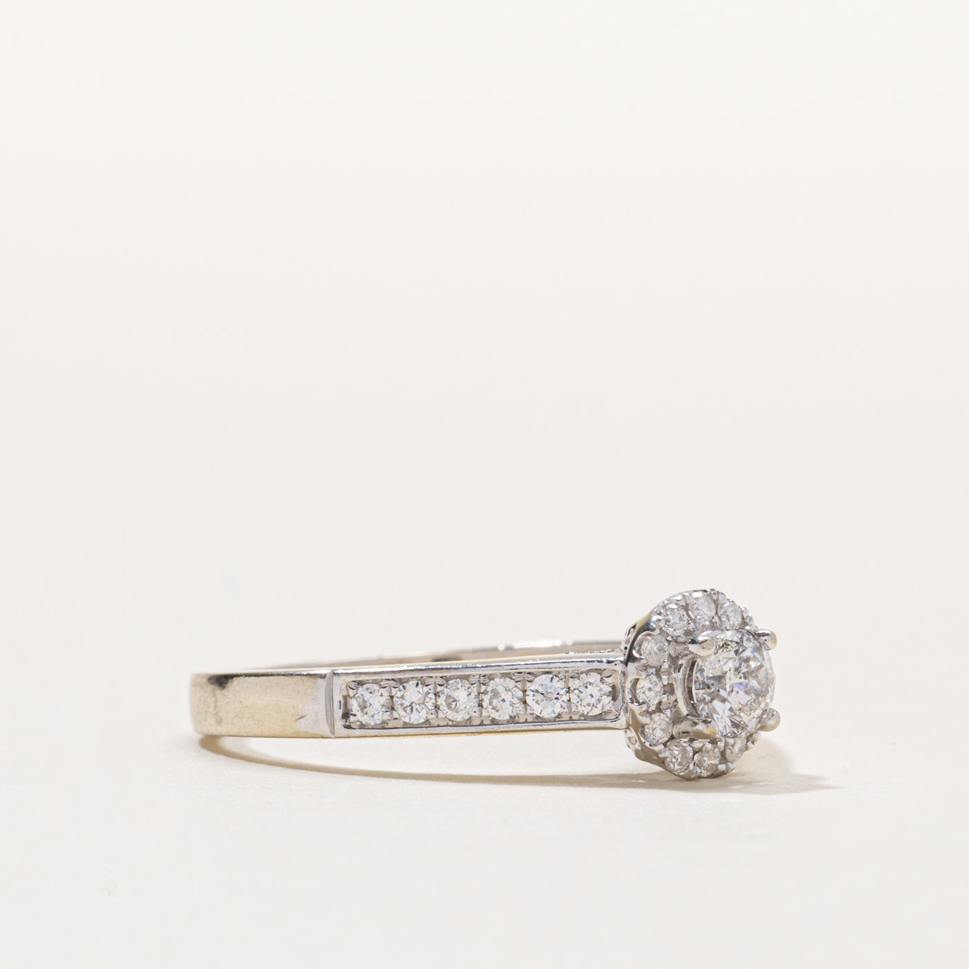 14k Diamond Halo Ring | 0.30ct I2 H, 0.33ctw | SZ 9