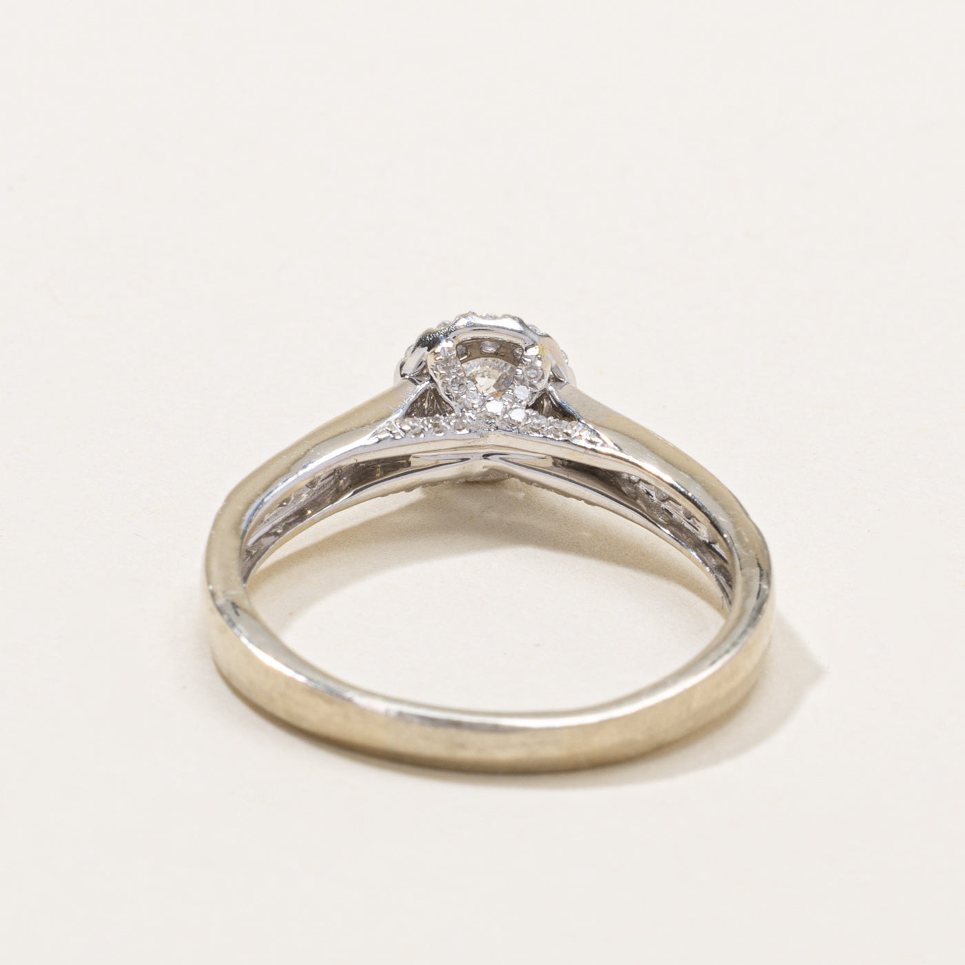 14k Diamond Halo Ring | 0.30ct I2 H, 0.33ctw | SZ 9
