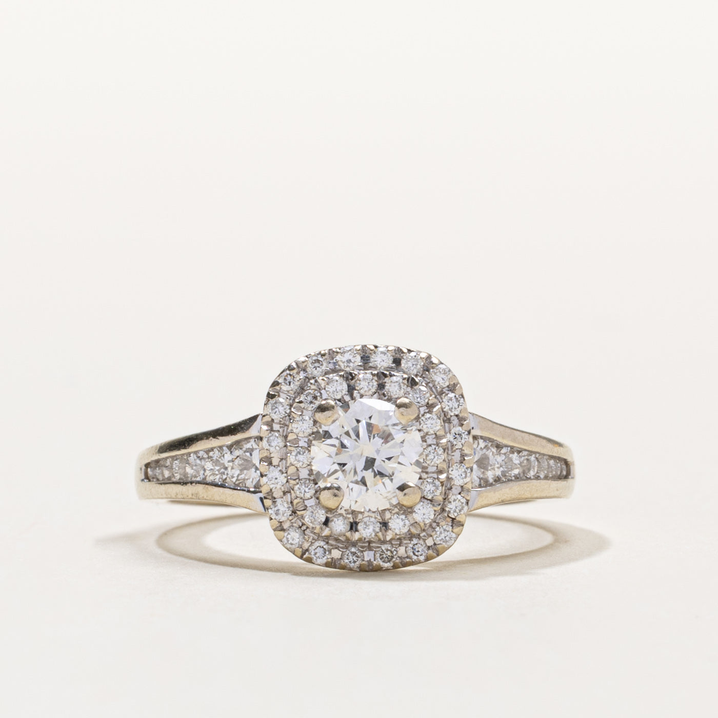 14k Diamond Double Halo Ring | 0.50ct SI2 H/I, 0.25ctw | SZ 6.5