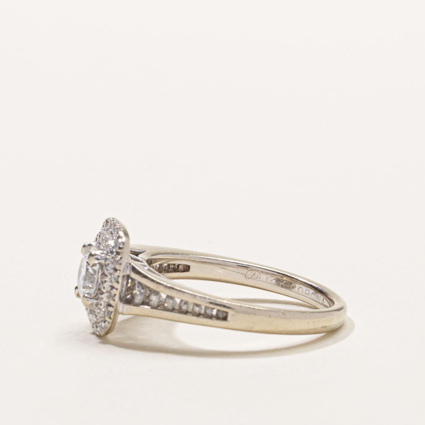 14k Diamond Double Halo Ring | 0.50ct SI2 H/I, 0.25ctw | SZ 6.5