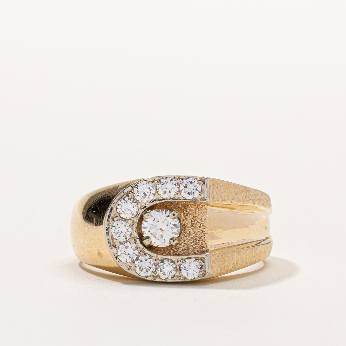 14k Diamond "C" Initial Signet Ring | 0.89ctw | SZ 10