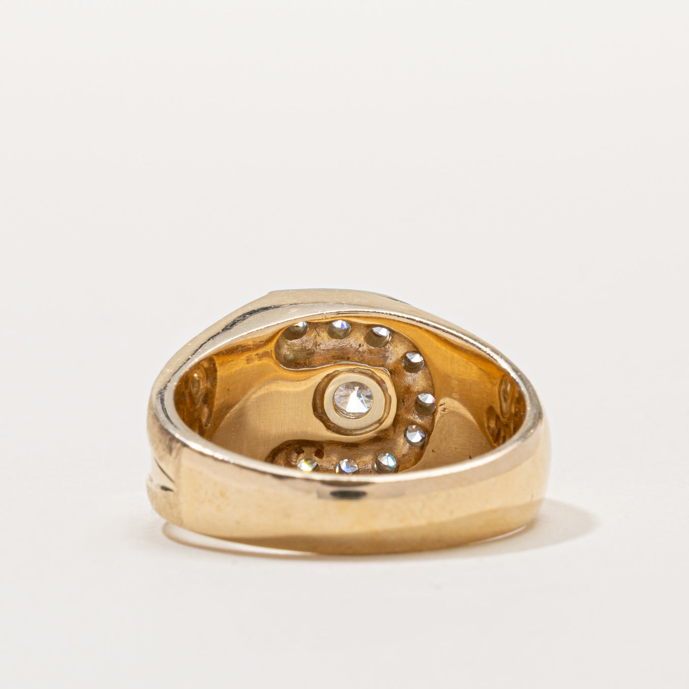 14k Diamond "C" Initial Signet Ring | 0.89ctw | SZ 10