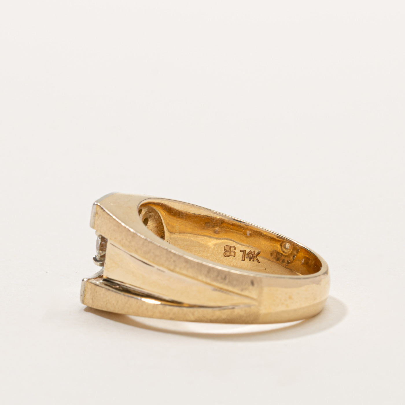 14k Diamond "C" Initial Signet Ring | 0.89ctw | SZ 10