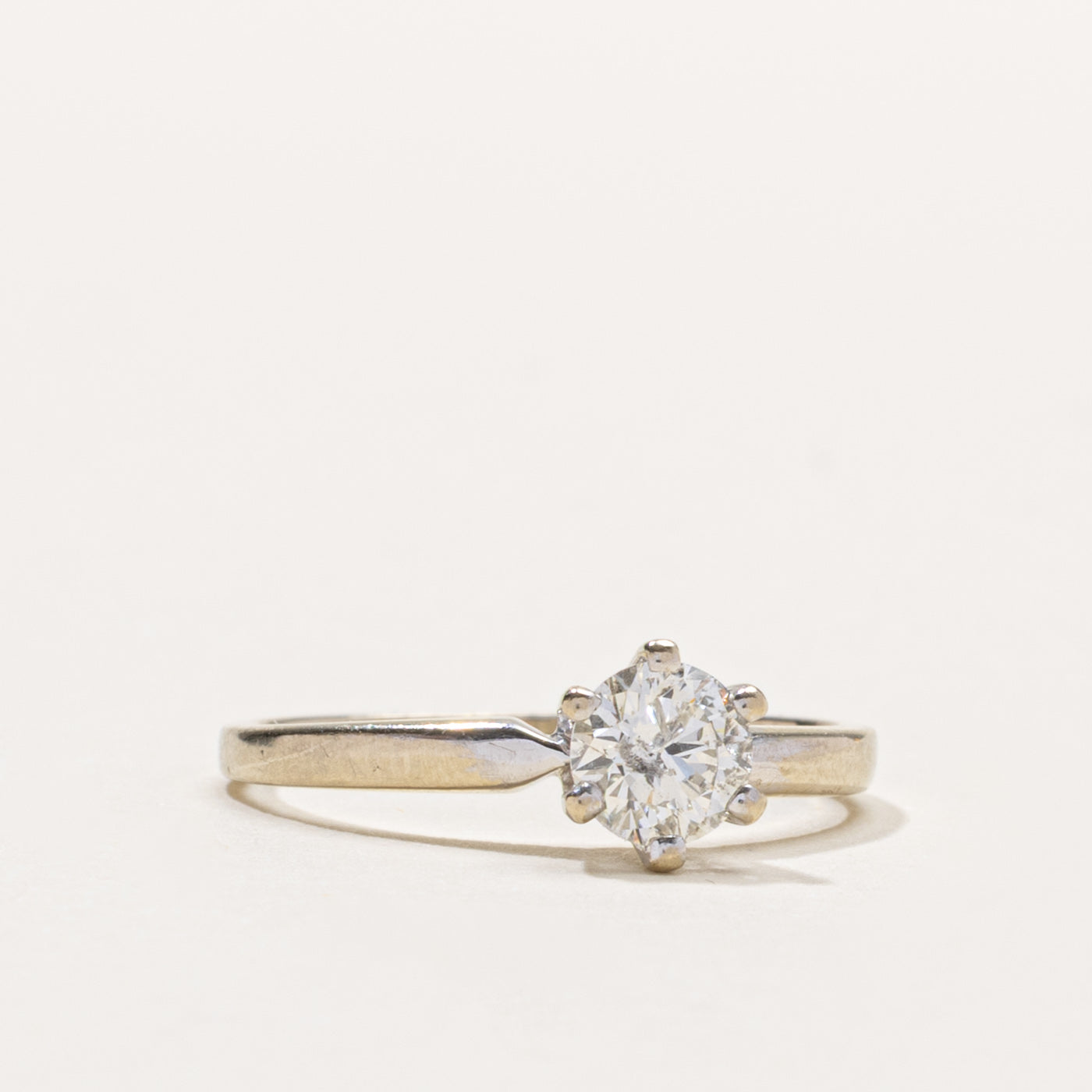 14k Solitaire Round Brilliant Cut Diamond Ring | 0.44ct I2 H/I | SZ 4.25