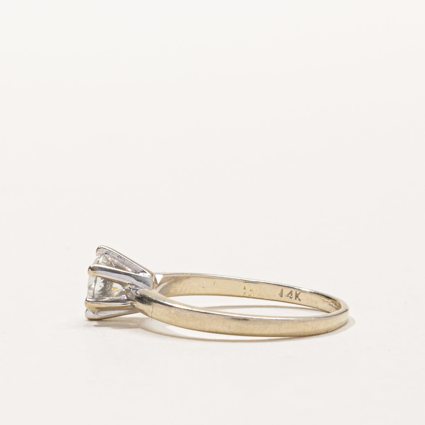 14k Solitaire Round Brilliant Cut Diamond Ring | 0.44ct I2 H/I | SZ 4.25