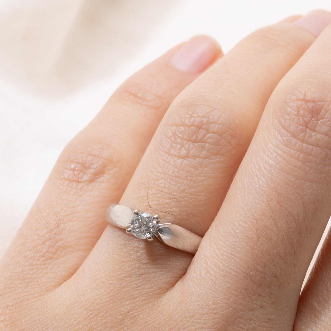 10k Solitaire Diamond Reverse Tapered Ring | 0.29ct I1/I2 H/I | SZ 6