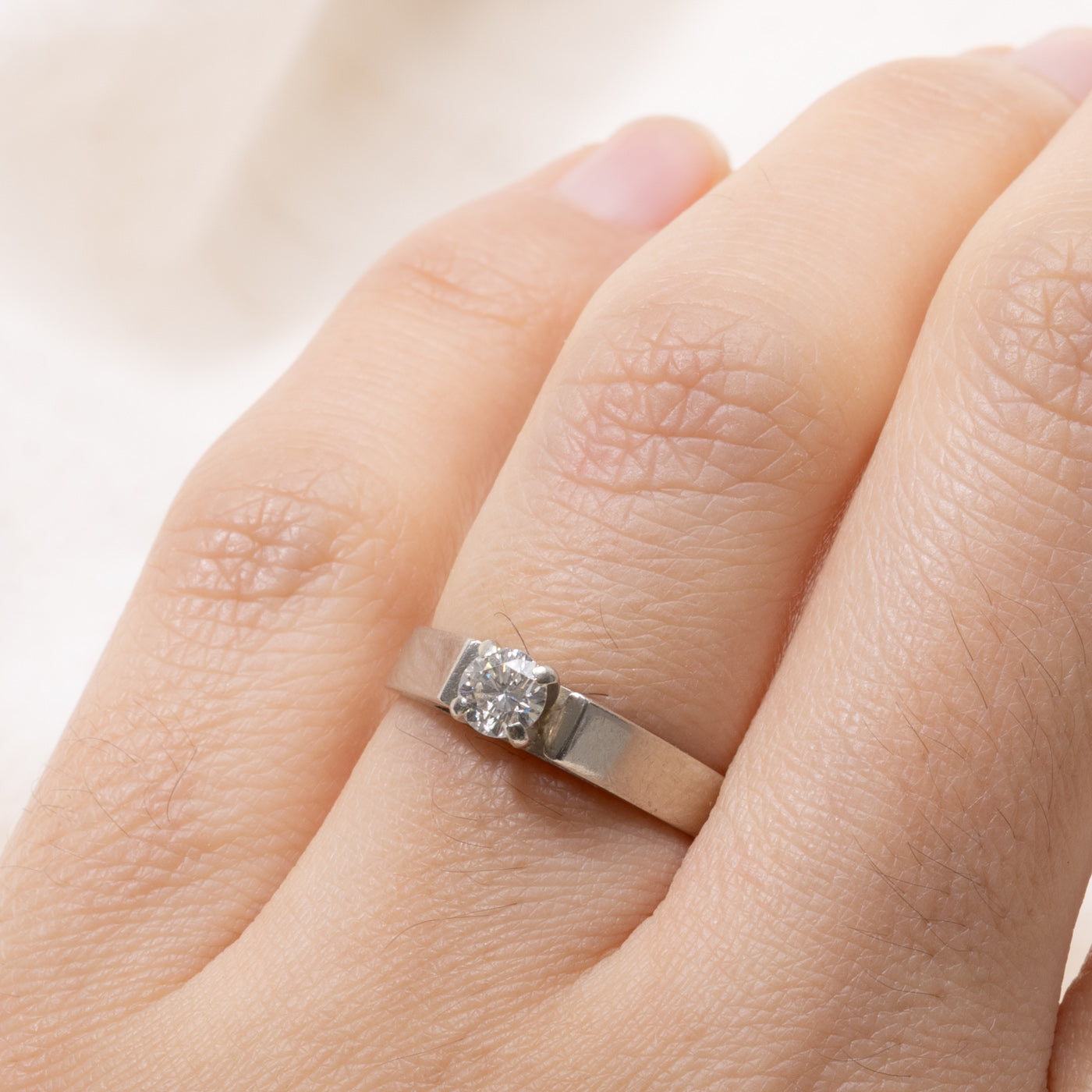 14k Round Brilliant Solitaire Diamond Ring | 0.28ct SI2 I | SZ 5.25