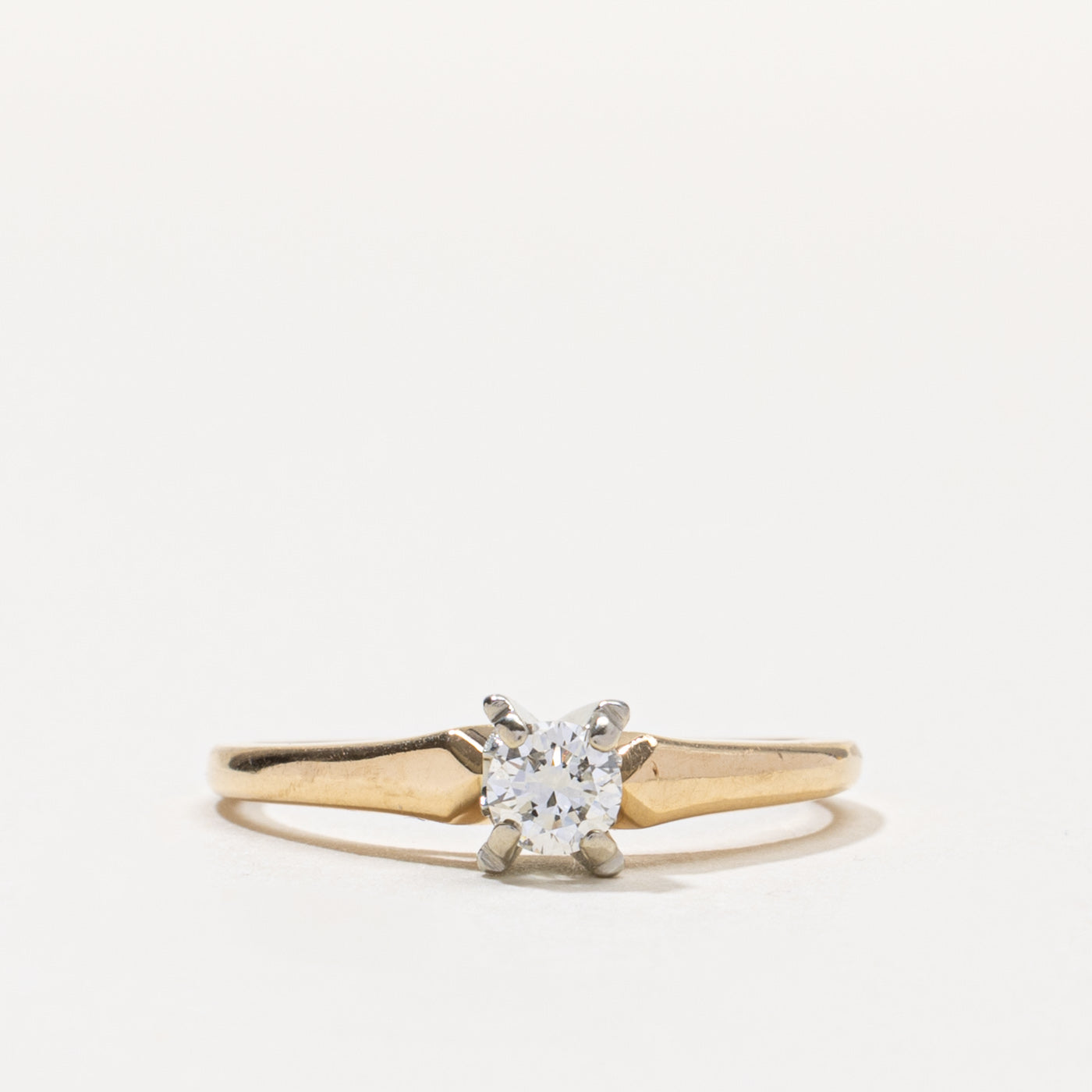 14k Four Prong Solitaire Diamond Ring | 0.25ct VS2 I | SZ 8.5