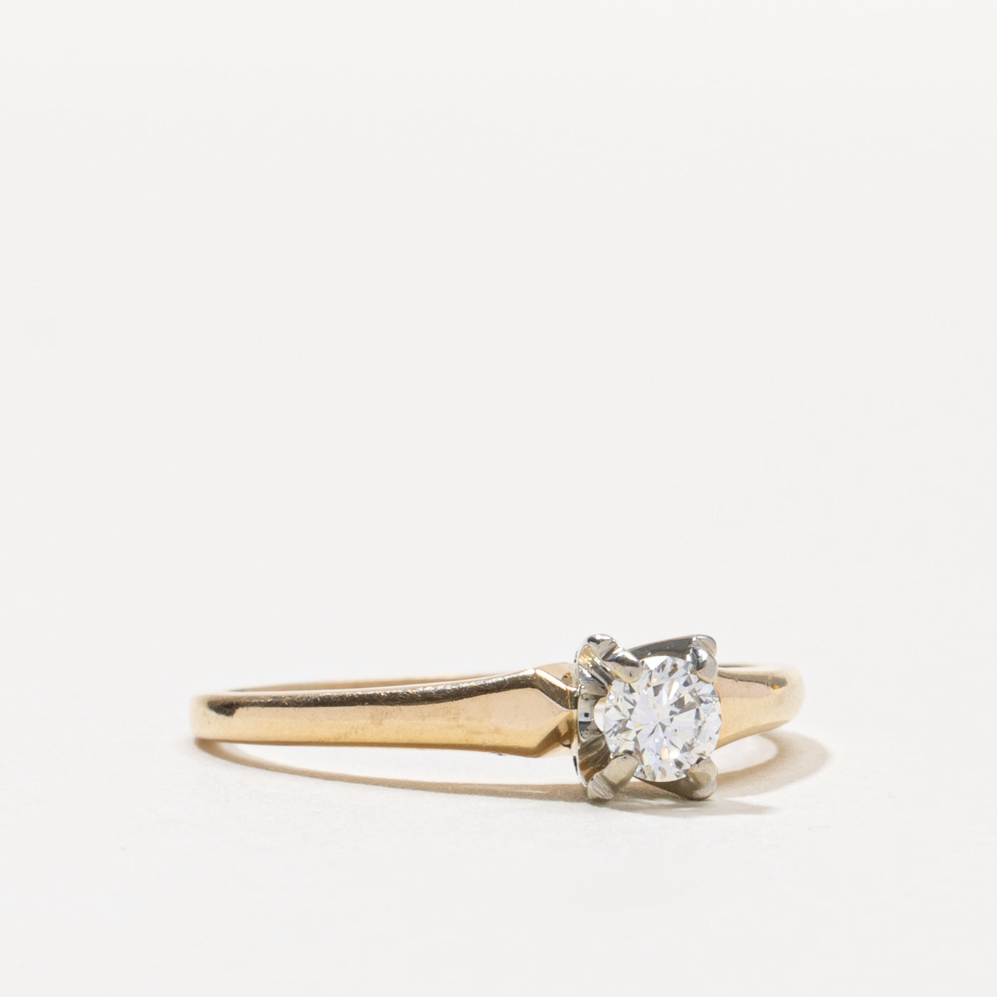 14k Four Prong Solitaire Diamond Ring | 0.25ct VS2 I | SZ 8.5