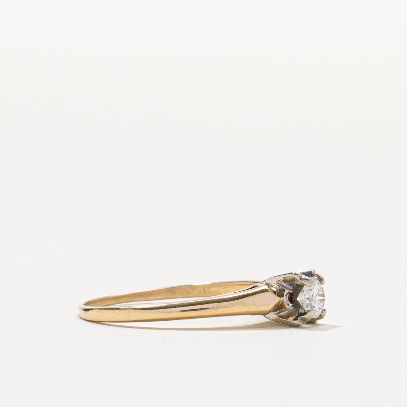 14k Four Prong Solitaire Diamond Ring | 0.25ct VS2 I | SZ 8.5