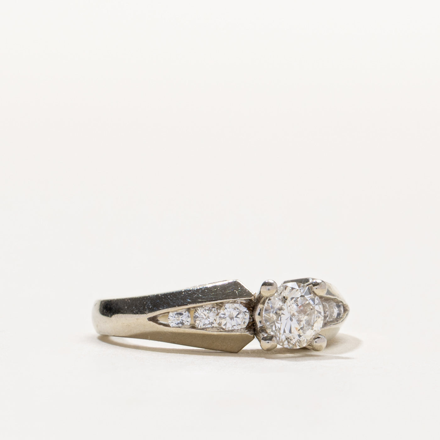 14k Diamond Accented Tapered Ring | 0.48ct SI2 J, 0.14ctw | SZ 6.25