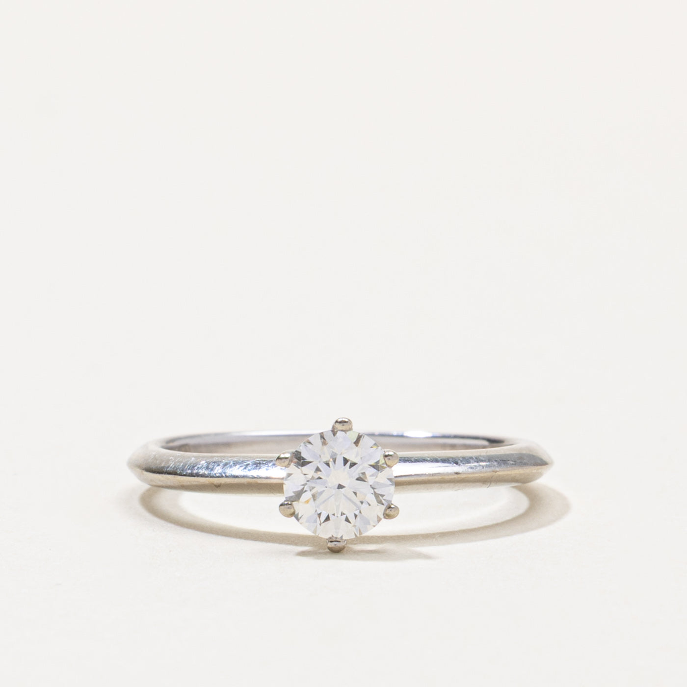 14k Six Prong Round Brilliant Cut Diamond Ring | 0.48ct VS2 H/I | SZ 6.75