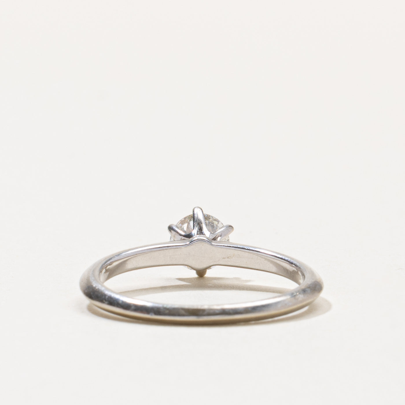 14k Six Prong Round Brilliant Cut Diamond Ring | 0.48ct VS2 H/I | SZ 6.75