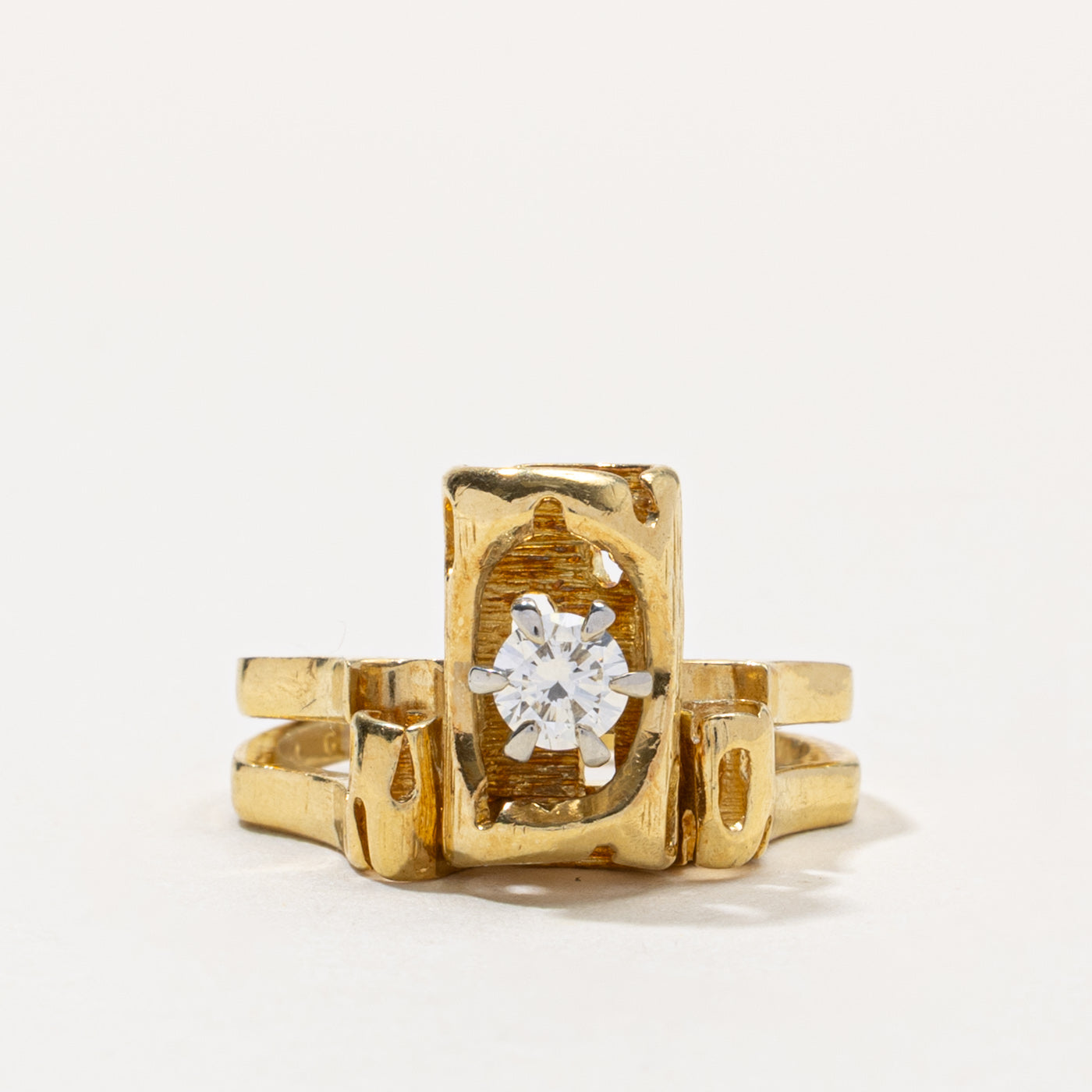 18k Diamond Geometric Wedding Ring Set | 0.32ct VS1 G/H | SZ 5