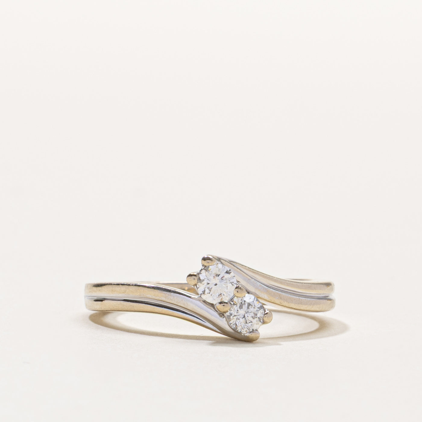 14k Two Stone Diamond Bypass Ring | 0.30ctw | SZ 8.5