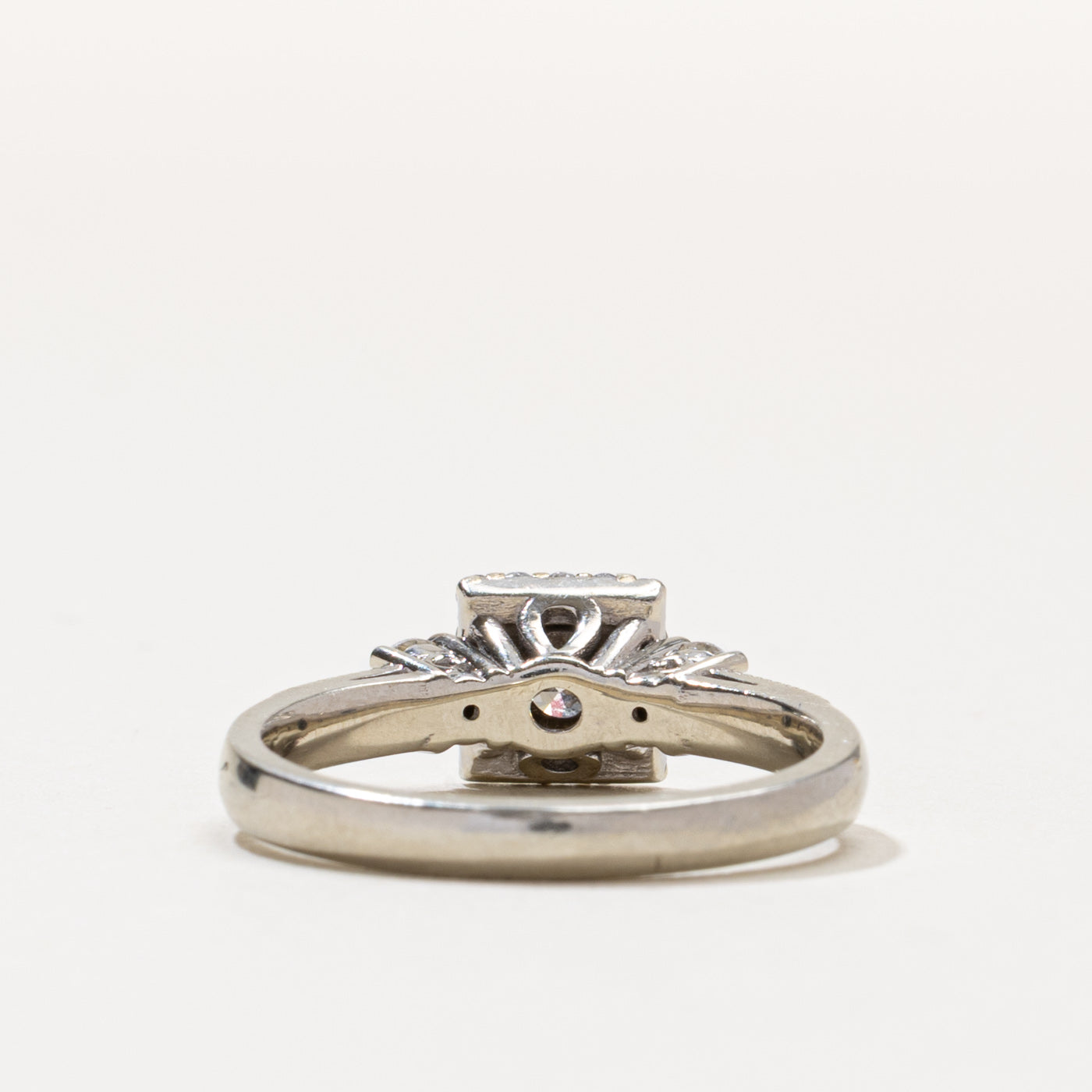 14k Diamond Square Halo Ring | 0.50ct SI1 K, 0.45ctw | SZ 8.5
