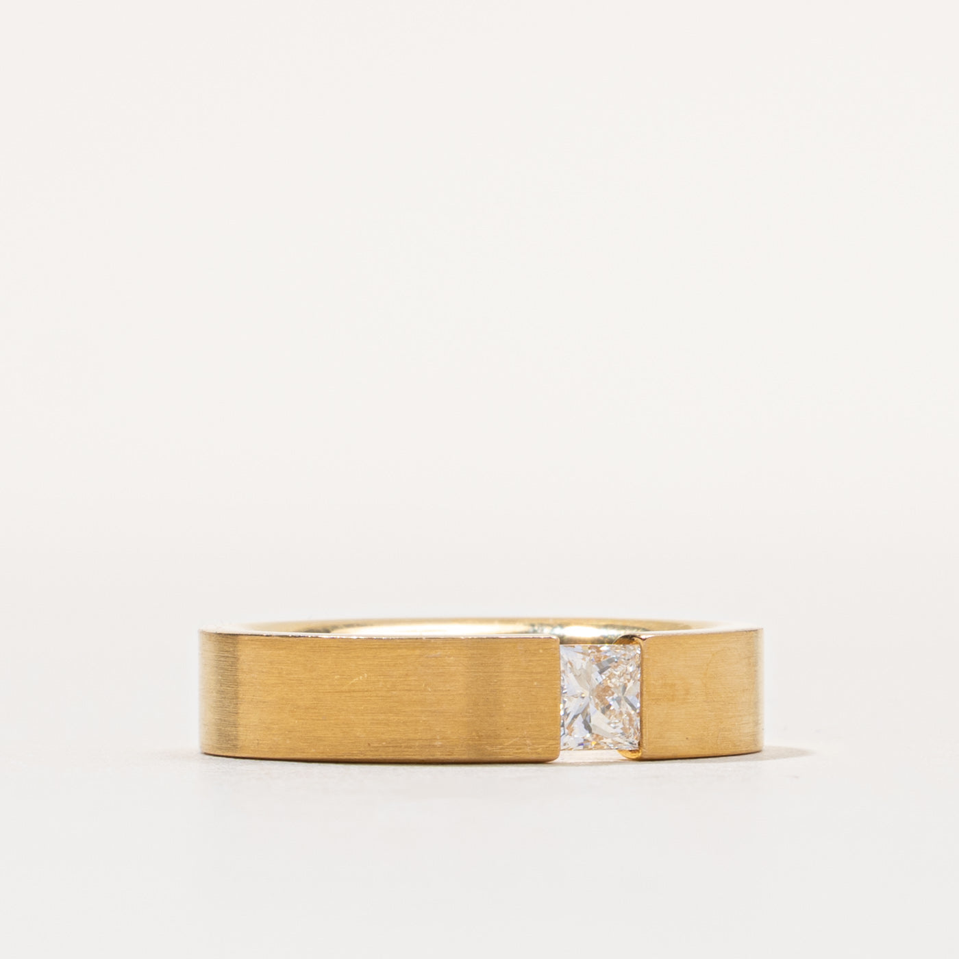 18k Tension Set Princess Cut Diamond Band | 0.45ct VS1 G | 5.30mm | SZ 6.25