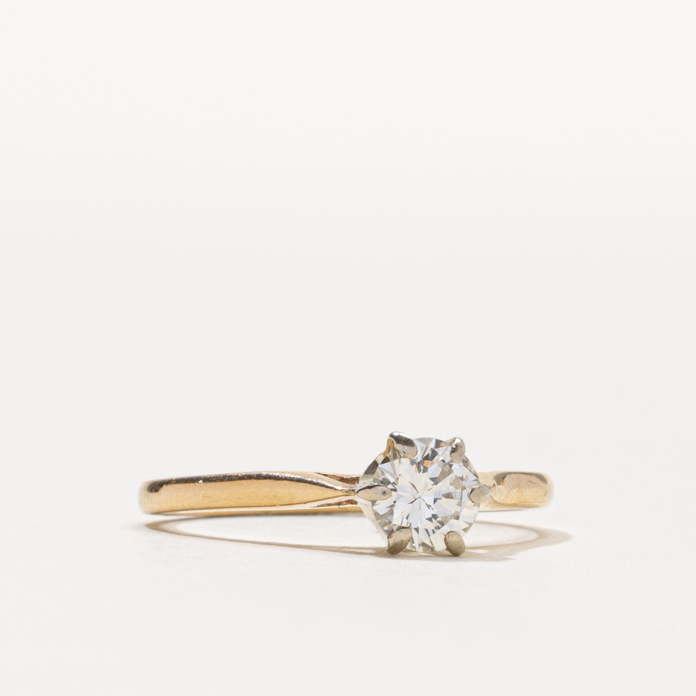 14k Six Prong Solitaire Diamond Ring | 0.50ct VS2/SI1 I/J | SZ 5.5