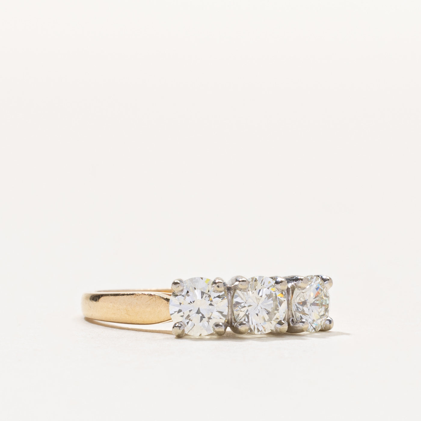 14k Three Stone Diamond Ring | 0.35ct | SZ 6.75