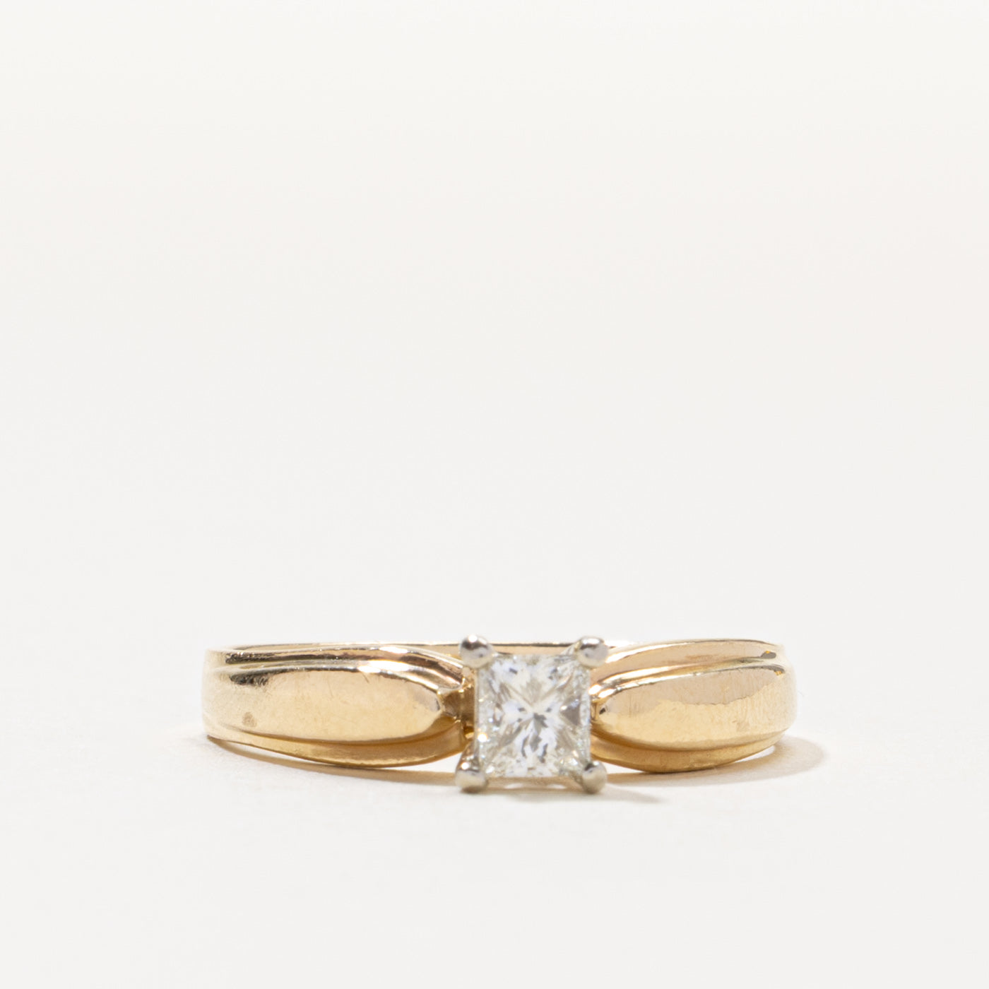 14k Princess Cut Solitaire Diamond Ring | 0.40ct VS1 I/J | SZ 7.25
