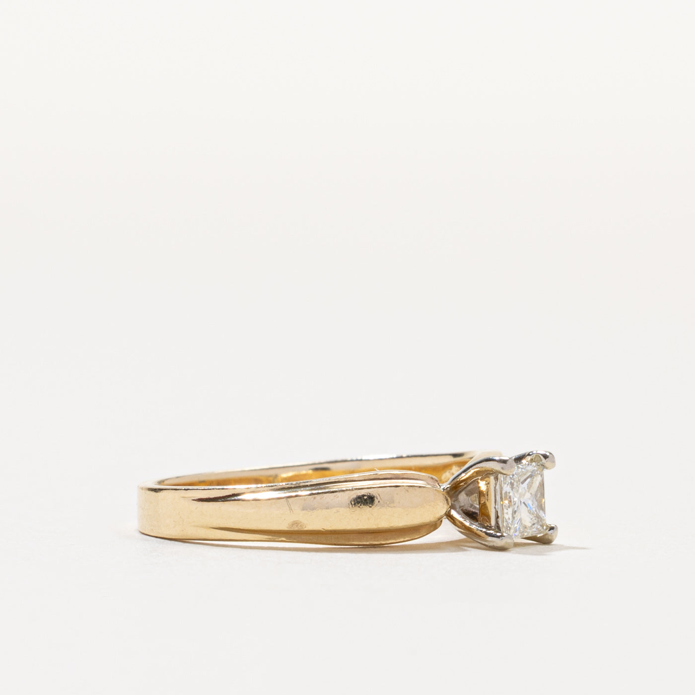 14k Princess Cut Solitaire Diamond Ring | 0.40ct VS1 I/J | SZ 7.25