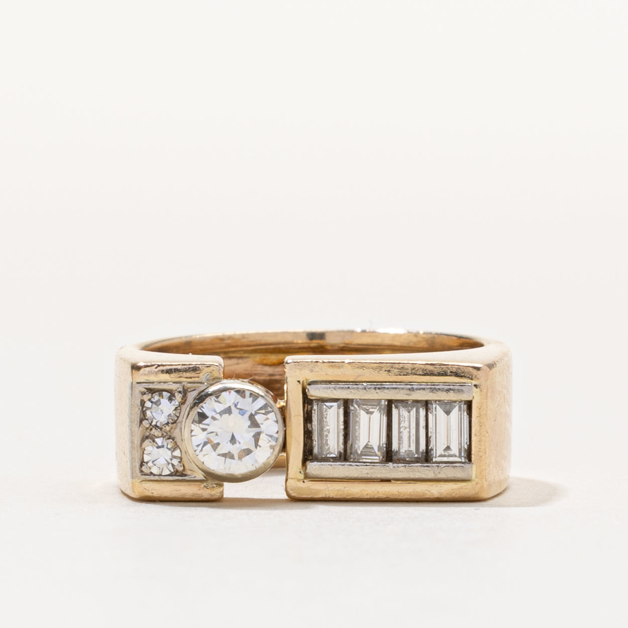 14k Diamond Accented Geometric Ring | 0.58ctw | SZ 5.75