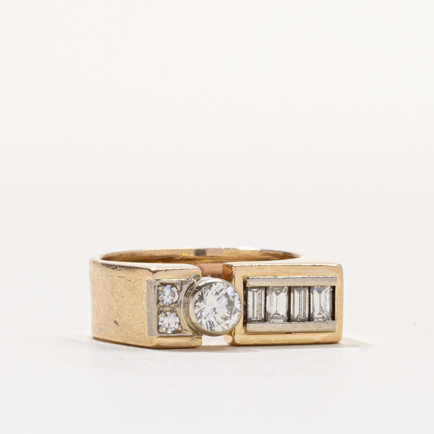 14k Diamond Accented Geometric Ring | 0.58ctw | SZ 5.75