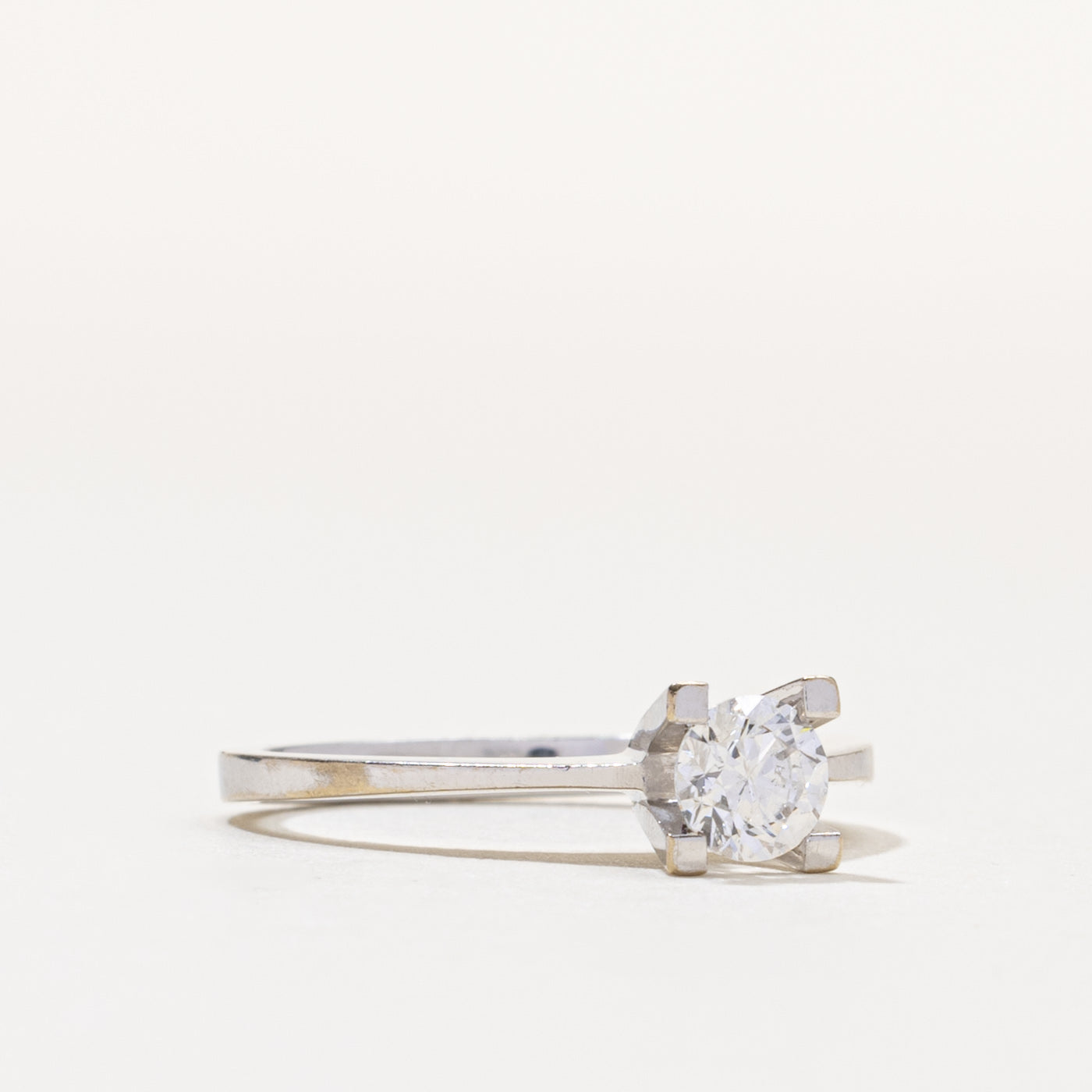18k Round Brilliant Cut Solitaire Diamond Ring | 0.44ct I1/I2 F/G | SZ 6.5