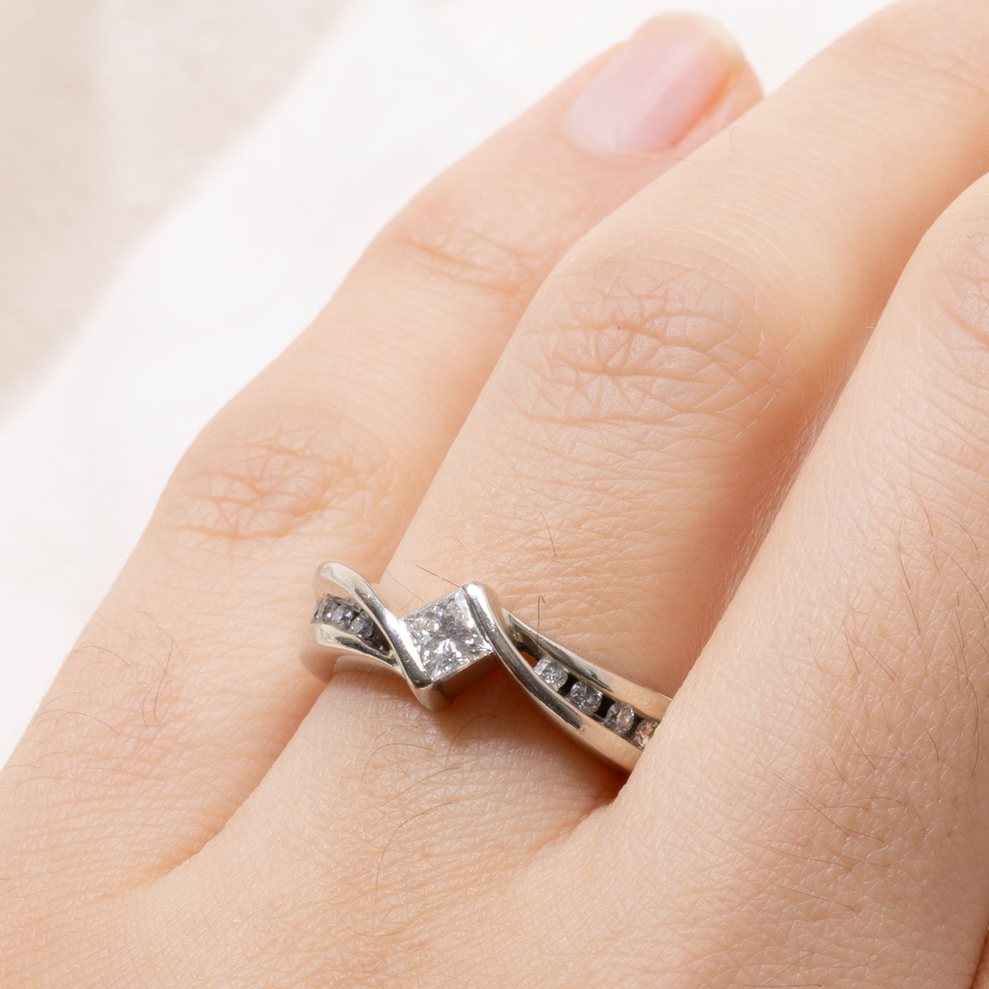 Princess Cut Diamond Bypass Ring | 0.50ctw | SZ 6.75