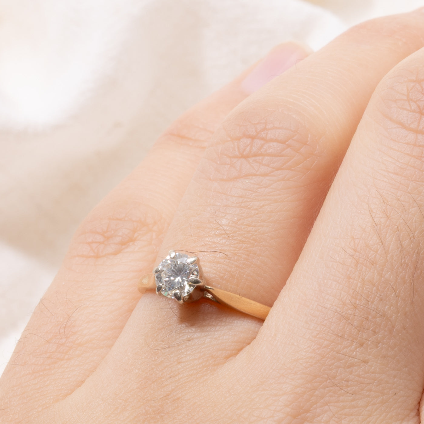 14k Six Prong Solitaire Diamond Ring | 0.50ct VS2/SI1 I/J | SZ 5.5