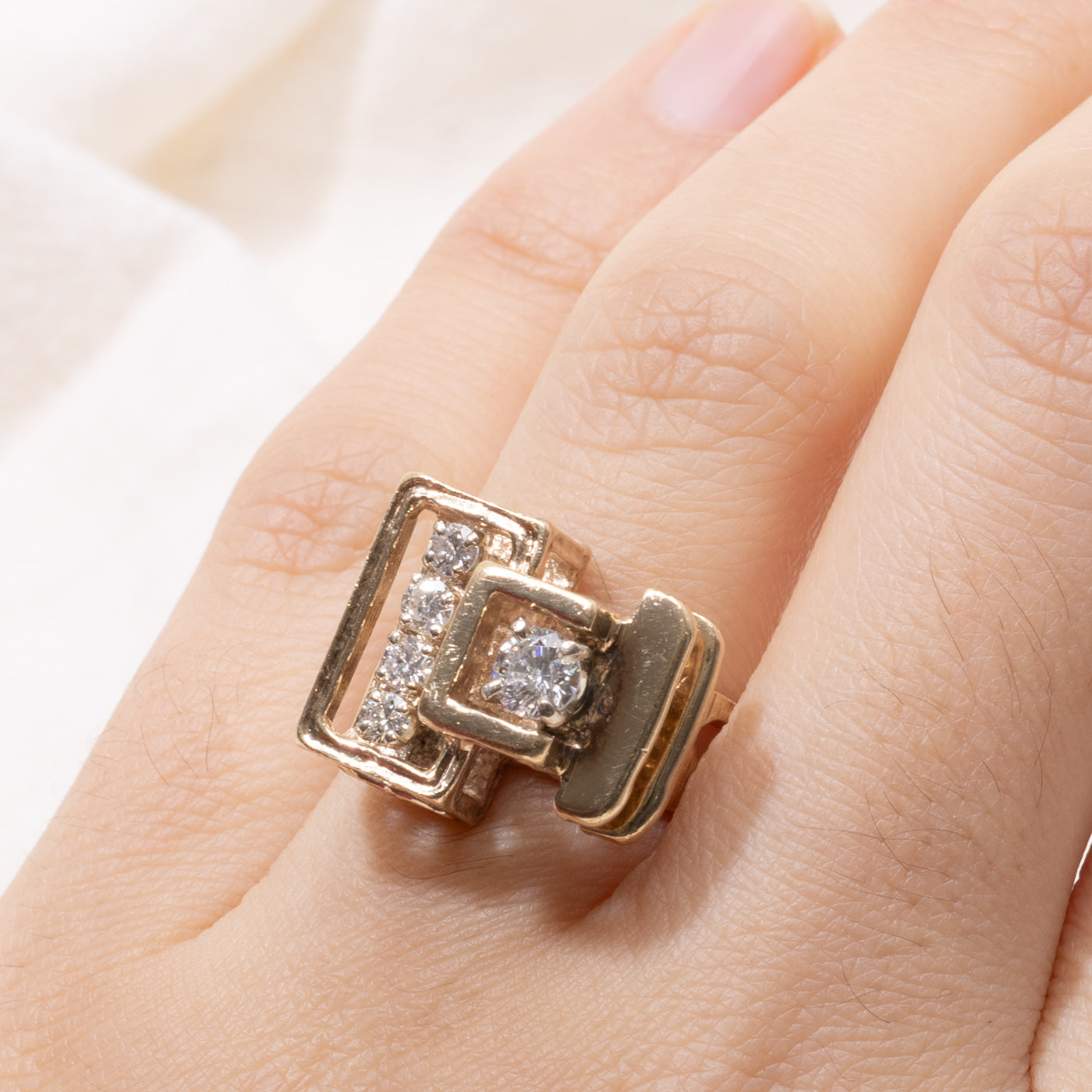 14k Diamond Geometric Cocktail Ring | 0.54ctw | SZ 6