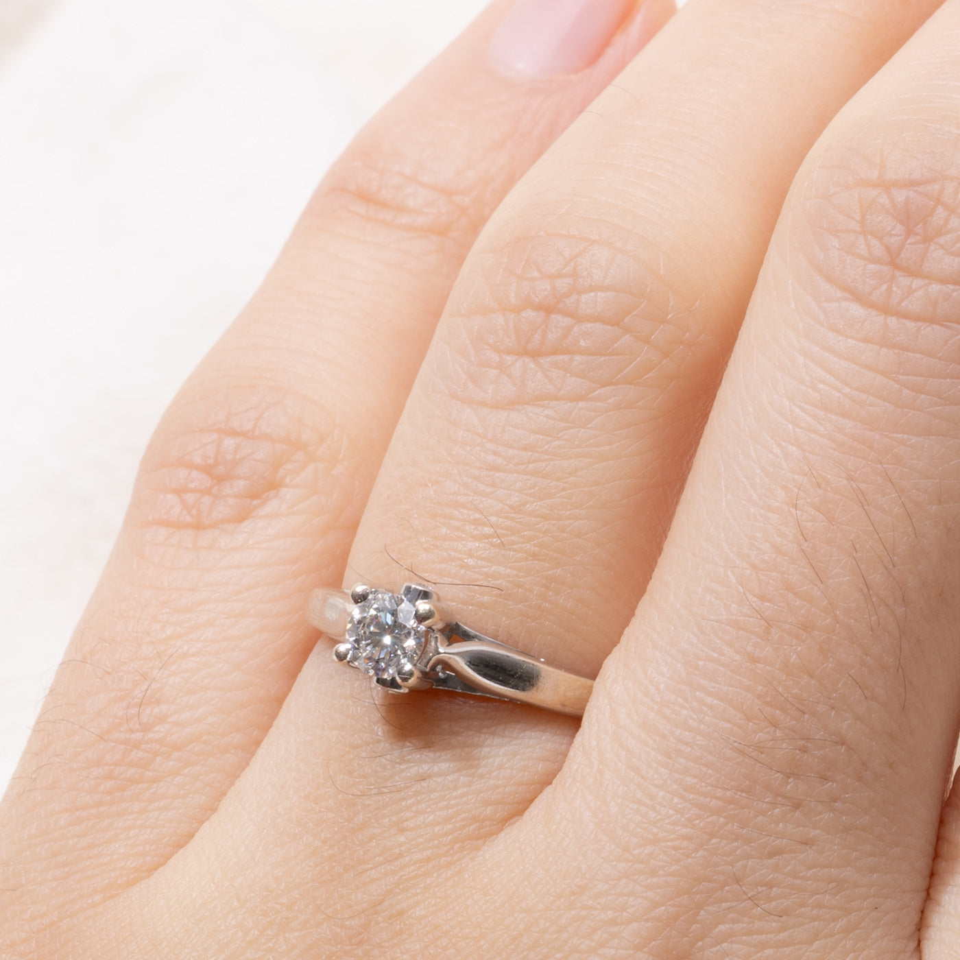 IGI Round Brilliant Cut Solitaire Diamond Ring | 0.35ct VS1/VS2 F/G | SZ 5.75