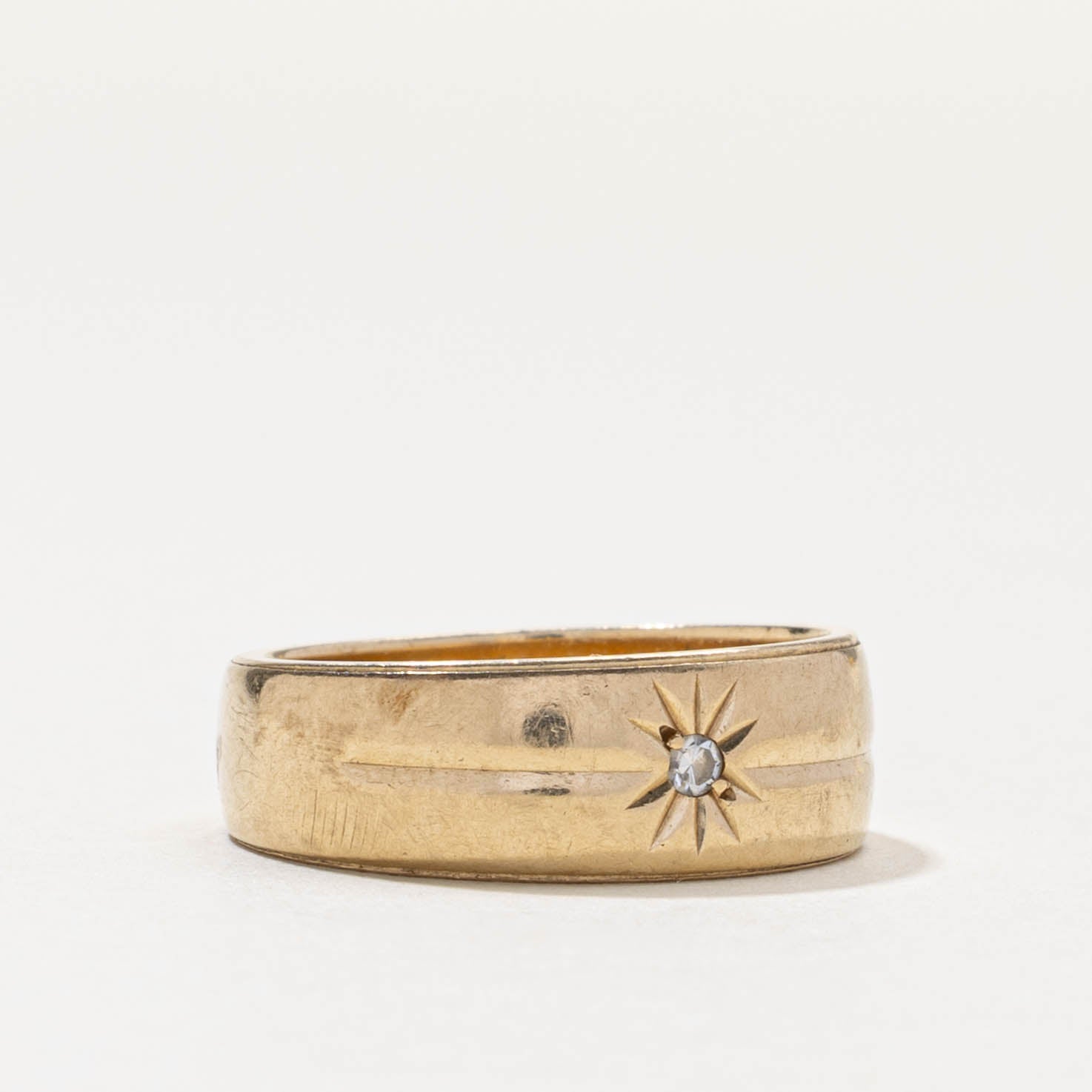 10k Star Set Diamond Band | SZ 5.5
