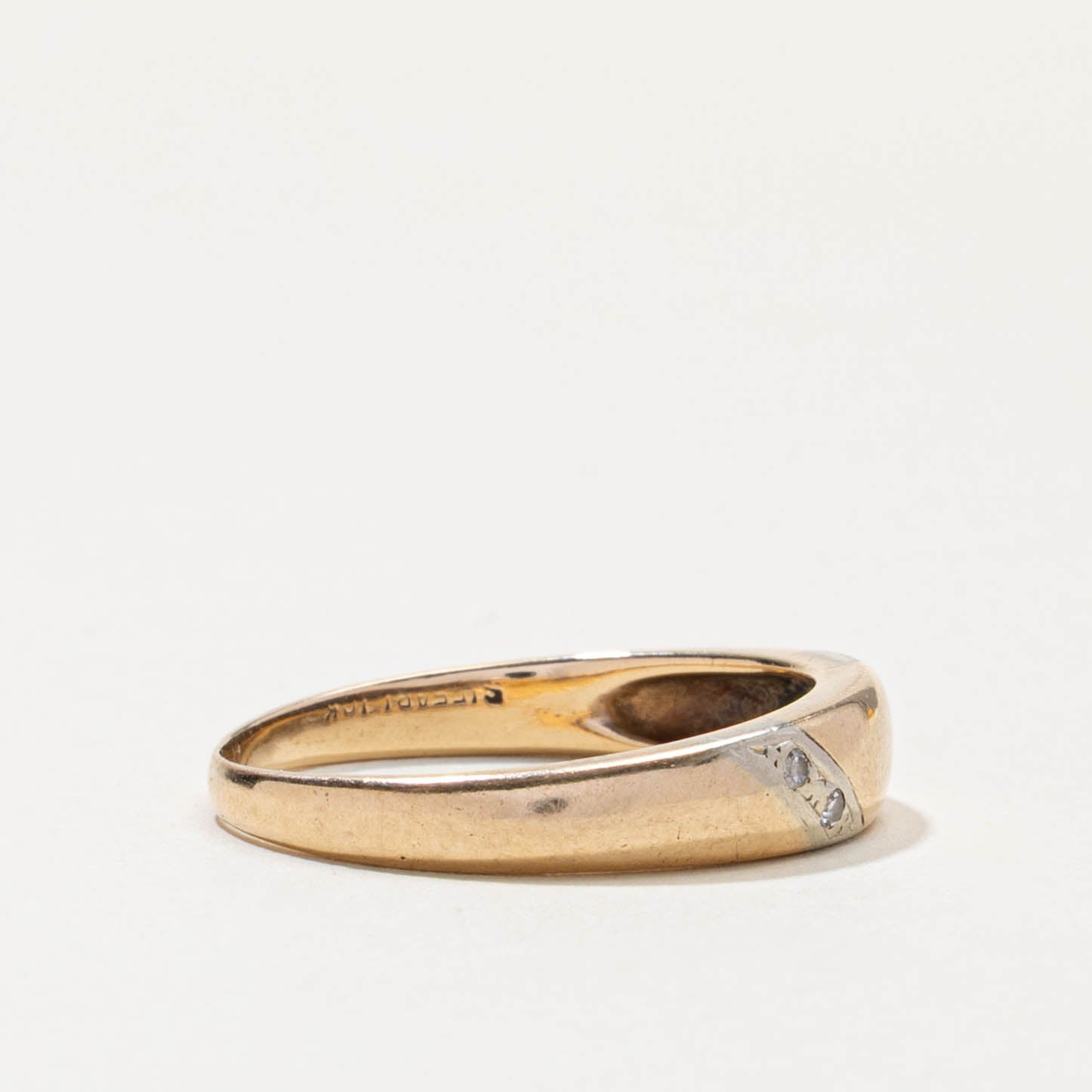 10k Diagonal Set Diamond Band | SZ 9.25