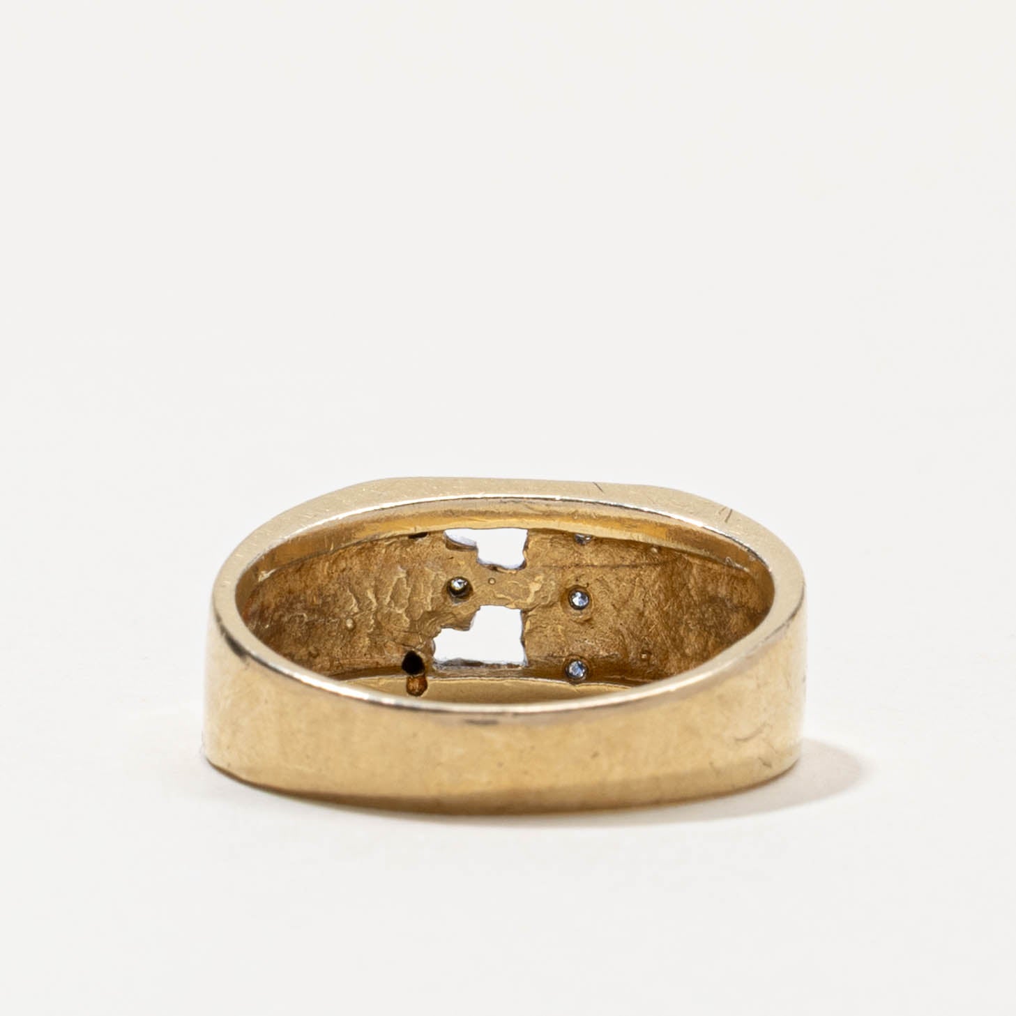 10k Diamond "E" Initial Band | SZ 8