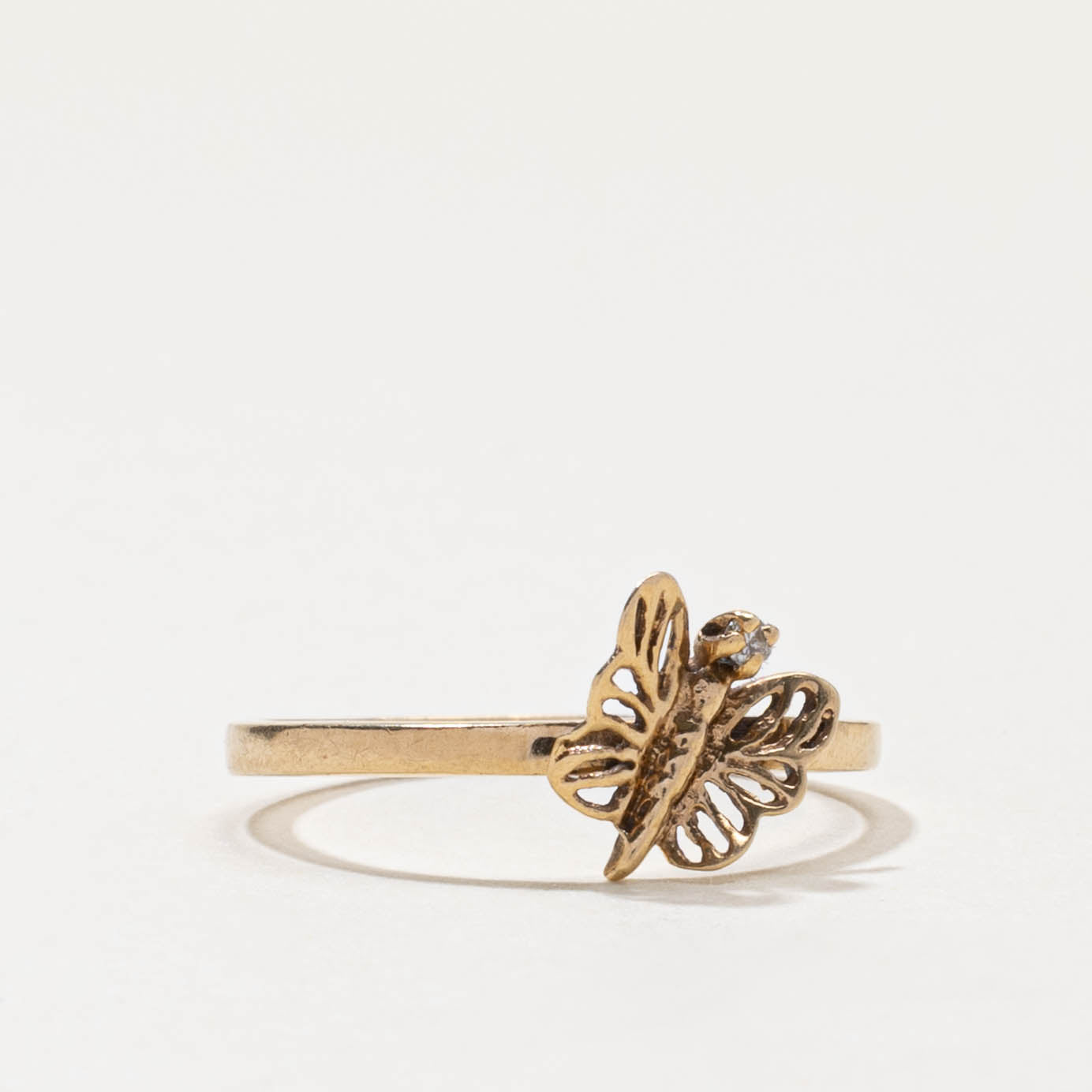 10k Diamond Butterfly Ring | SZ 6.5