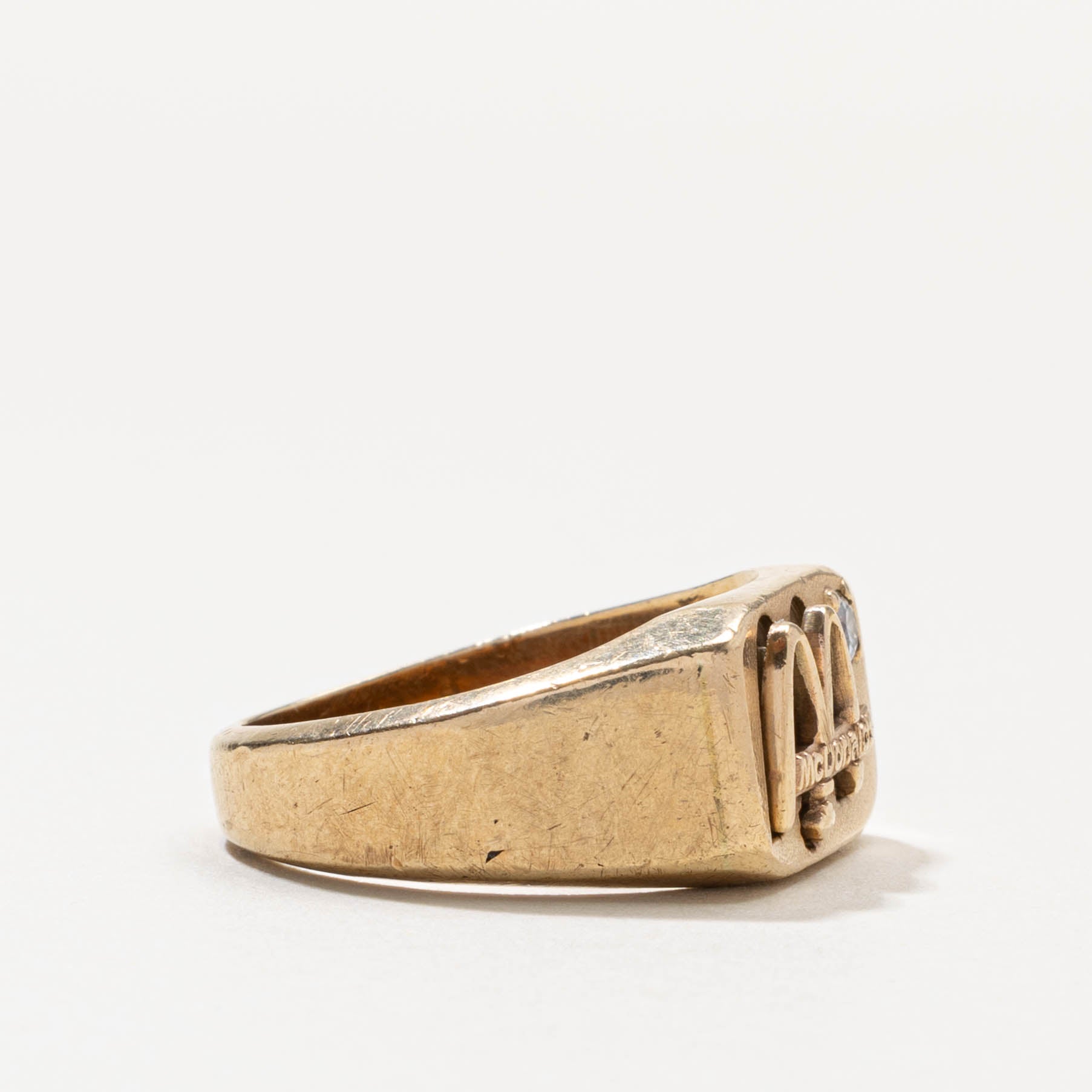 10k Diamond McDonald's Signet Ring | SZ 9.75
