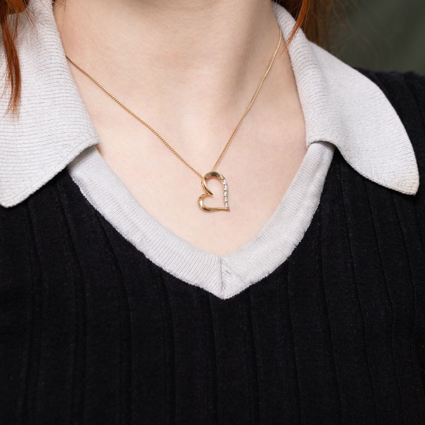 10k Diamond Heart Pendant | 0.12ctw