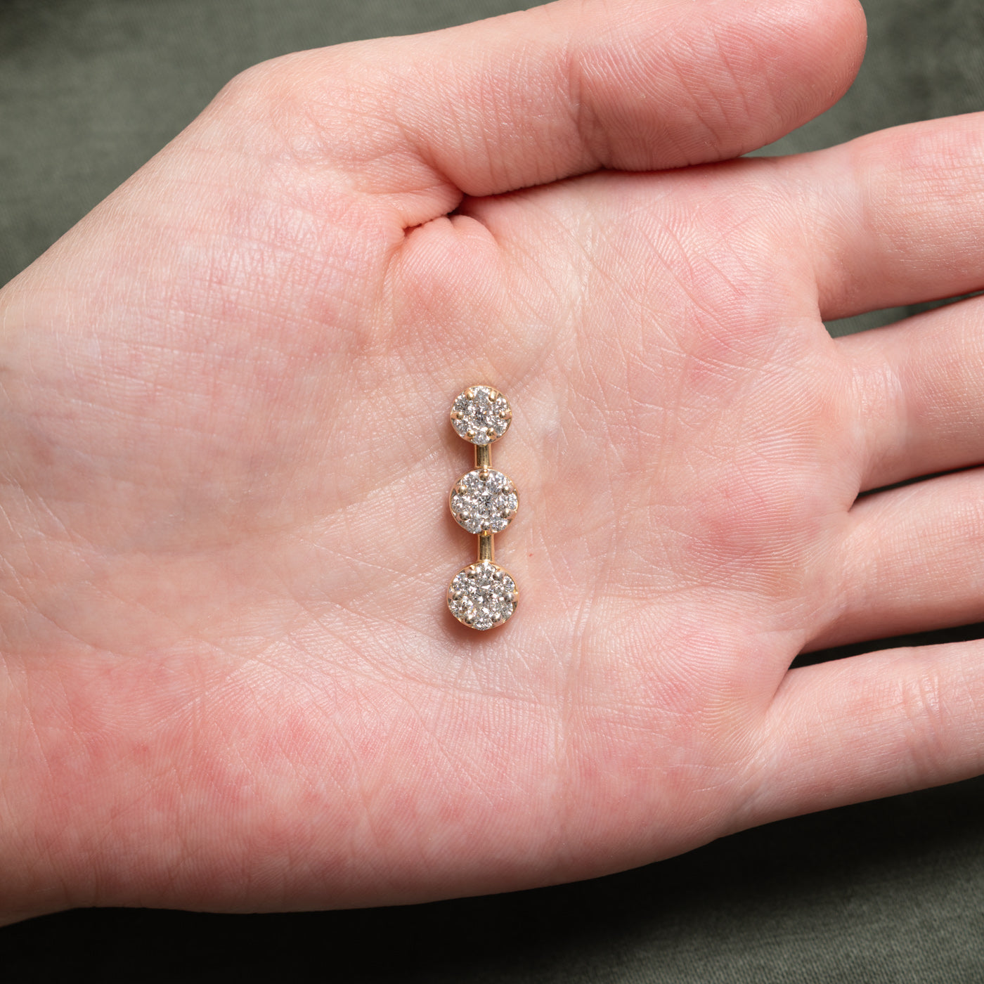 14k Diamond Multi Cluster Drop Pendant | 0.66ctw