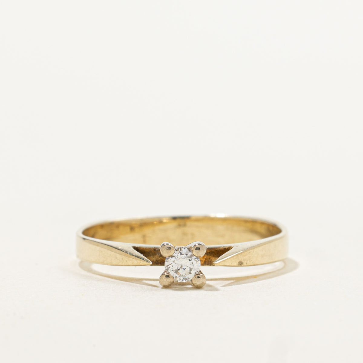 14k High Set Diamond Petite Ring | 0.08ct | SZ 6